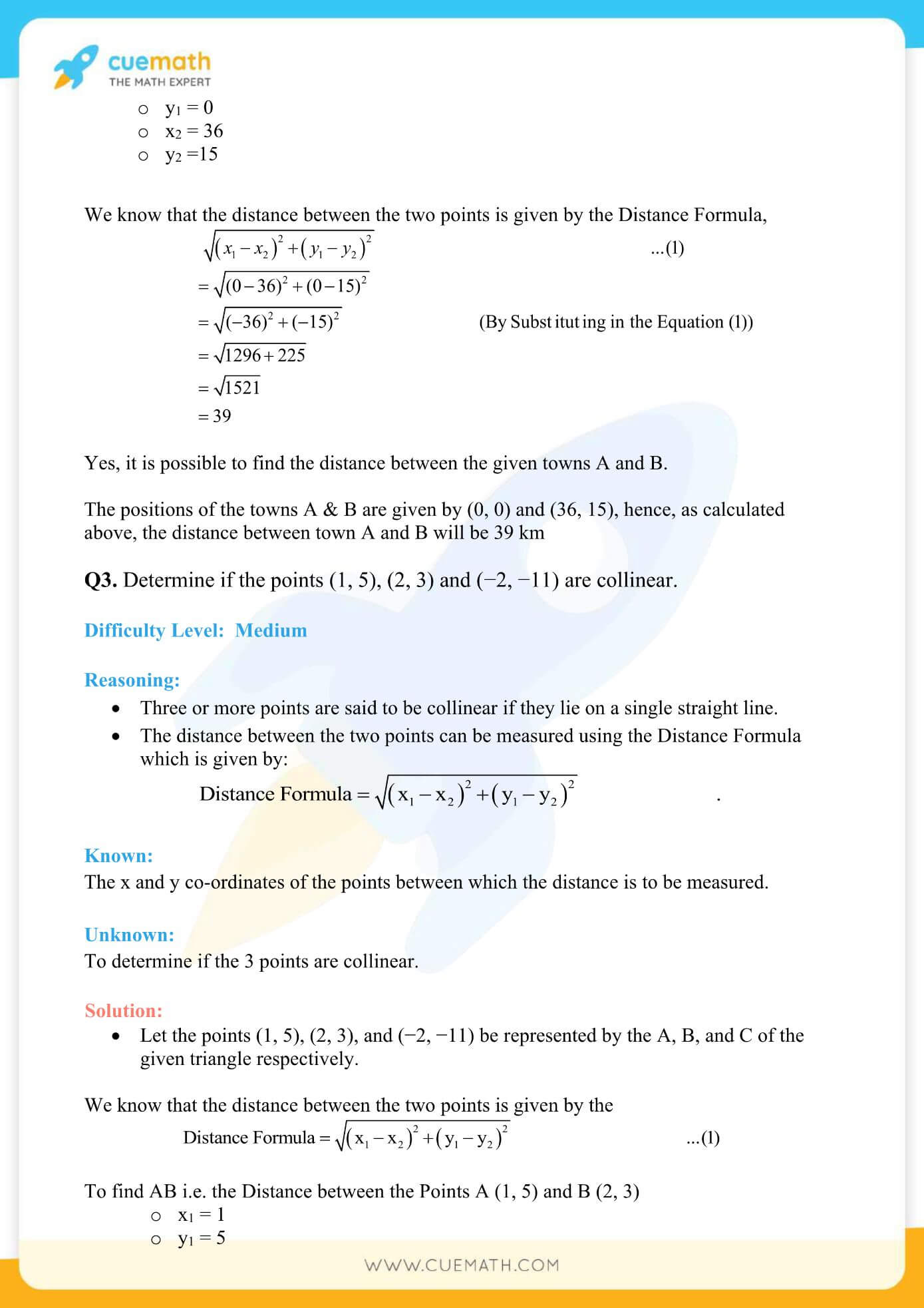 NCERT Solutions Class 10 Maths Chapter 7 Exercise 7.1 3