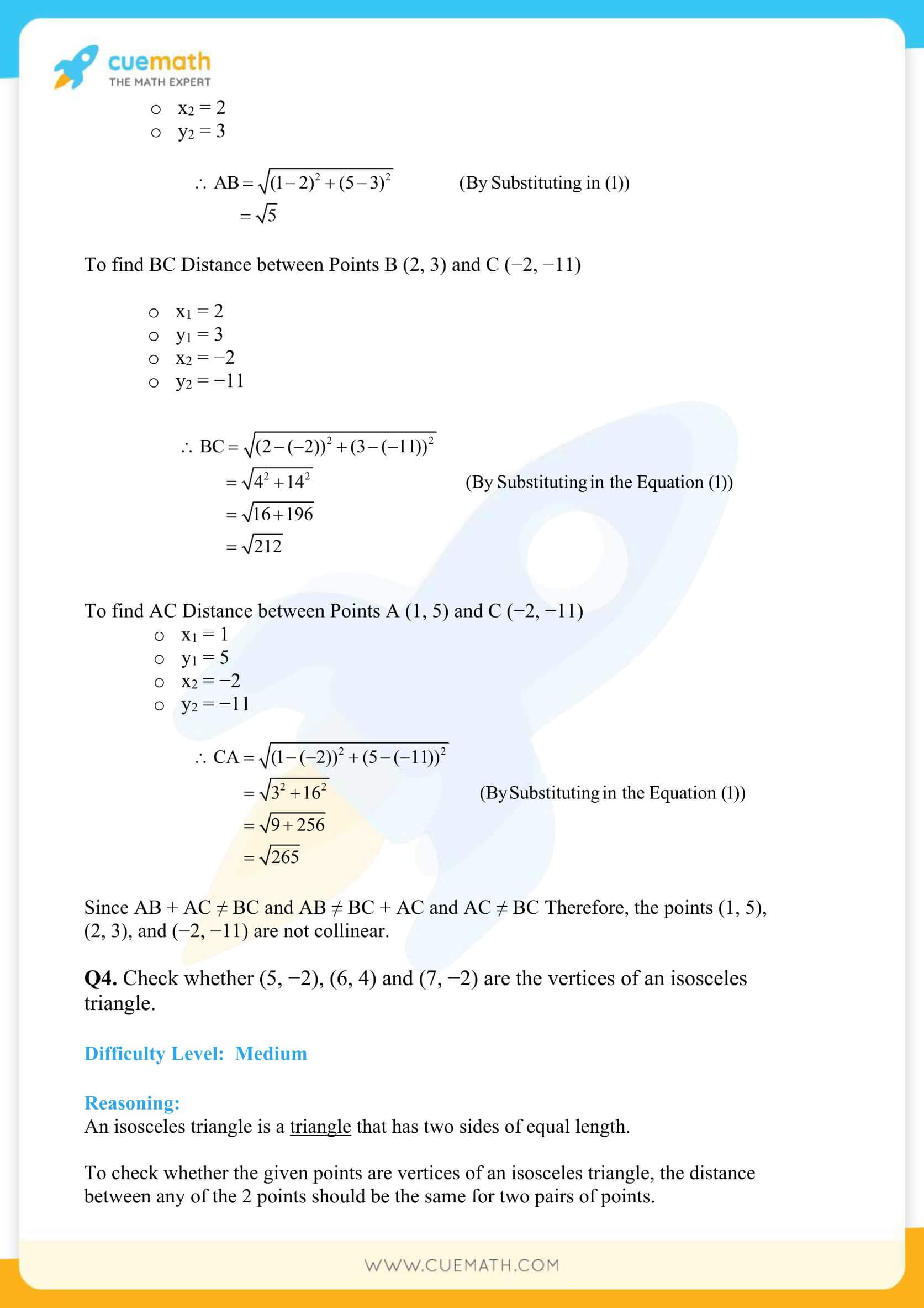 NCERT Solutions Class 10 Maths Chapter 7 Exercise 7.1 4