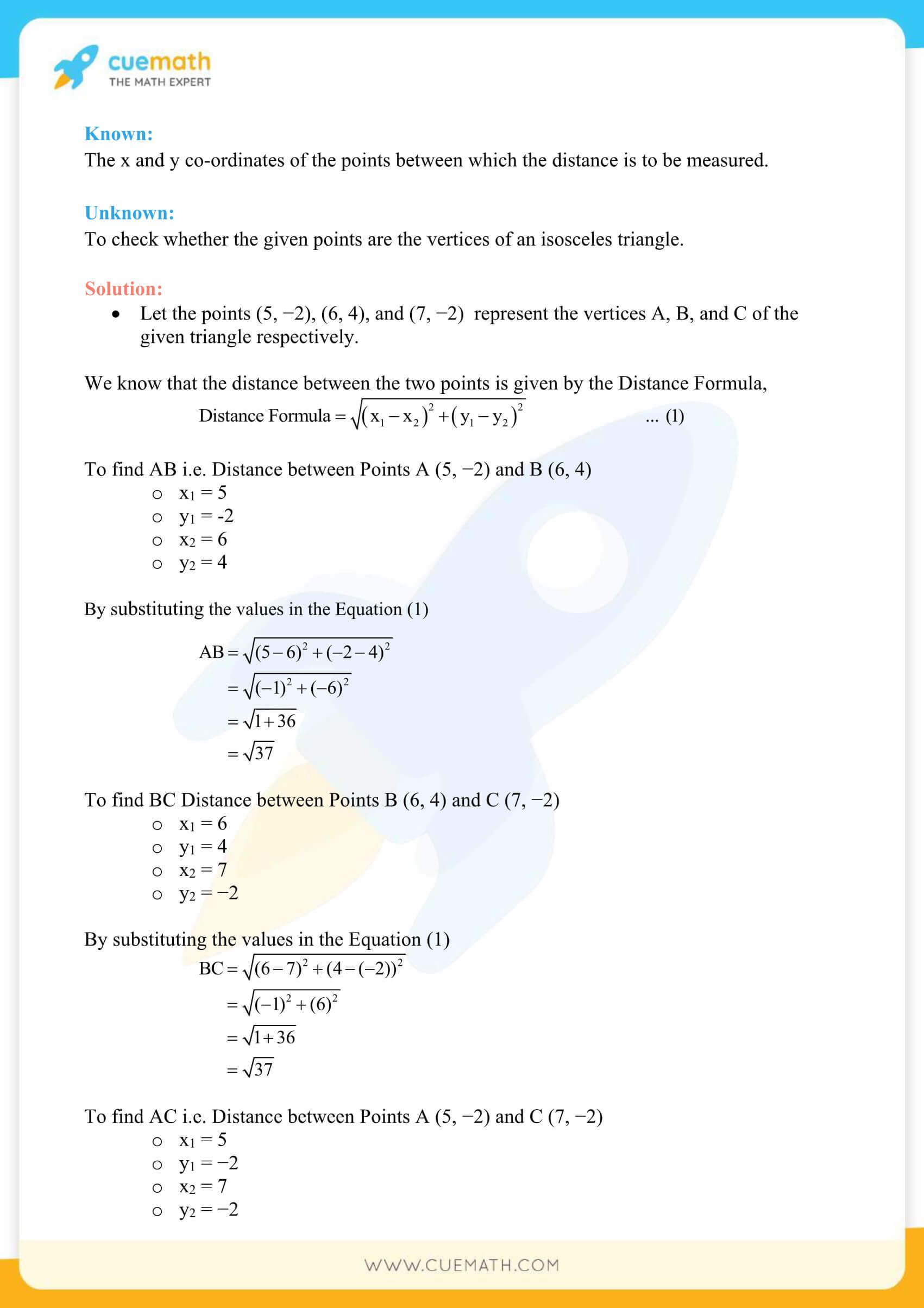 Ncert Solutions Class 10 Maths Chapter 7 Exercise 71 Coordinate Geometry 3574