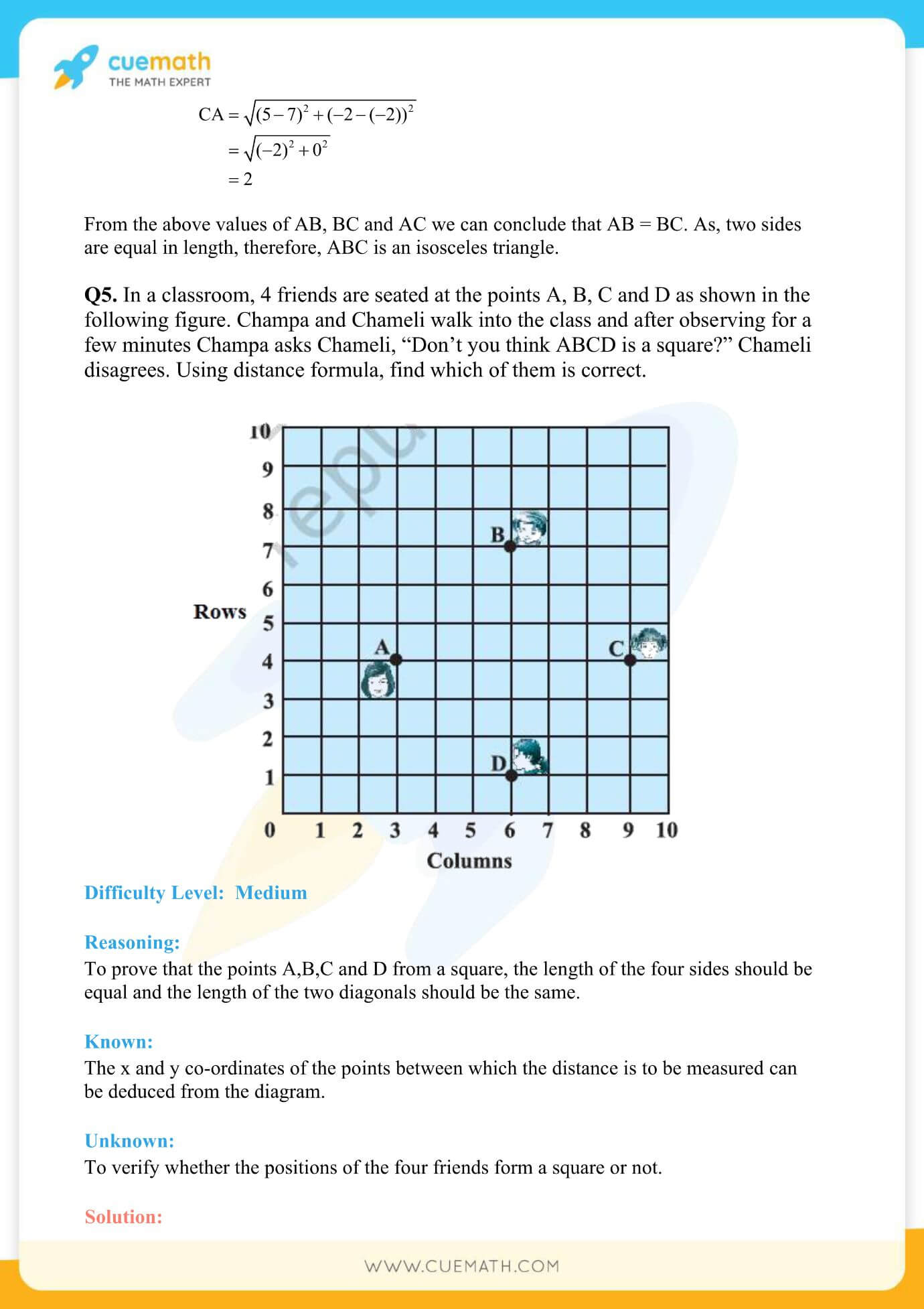 NCERT Solutions Class 10 Maths Chapter 7 Exercise 7.1 6