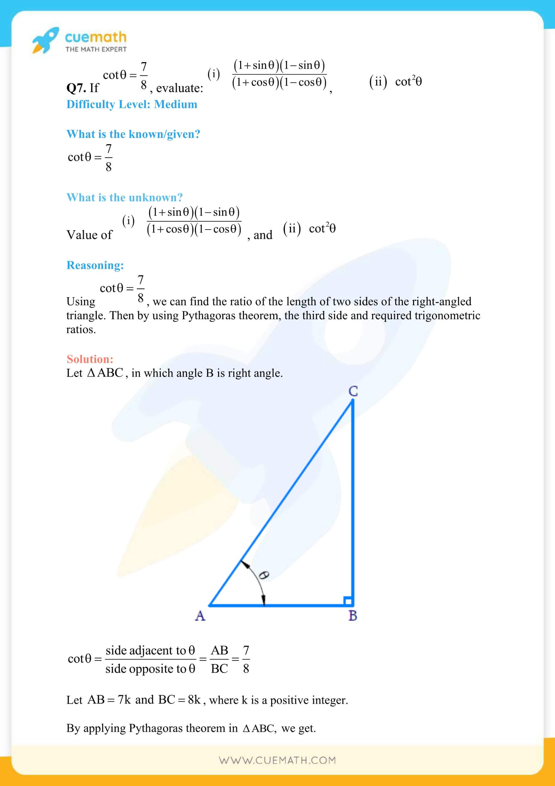 NCERT Solutions Class 10 Maths Chapter 8 Introduction To Trigonometry 12