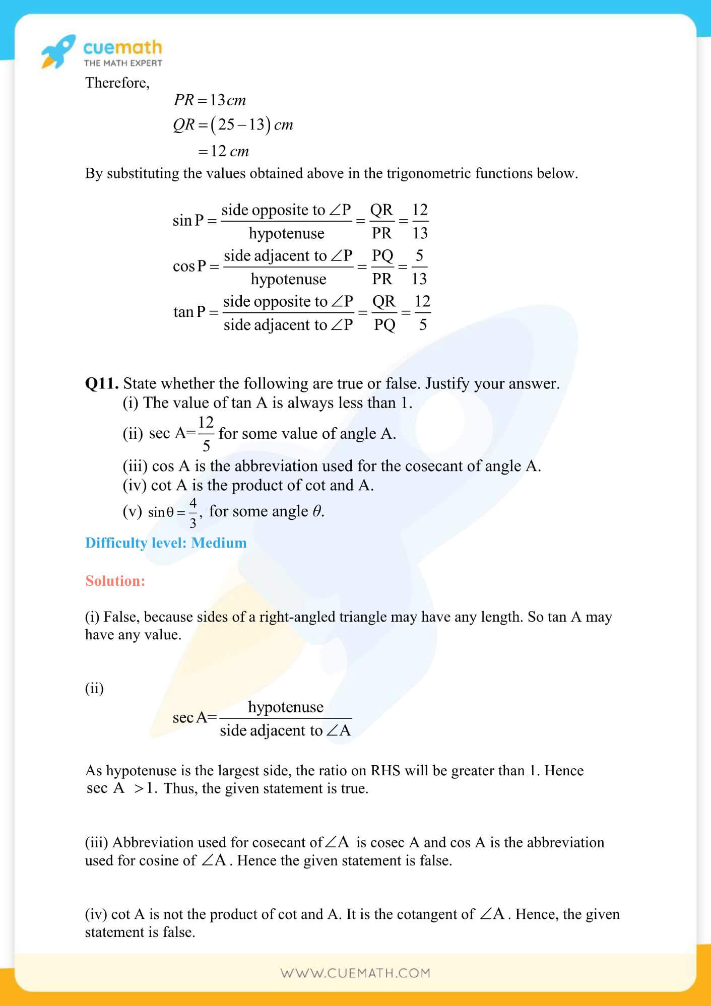 NCERT Solutions Class 10 Maths Chapter 8 Introduction To Trigonometry 19