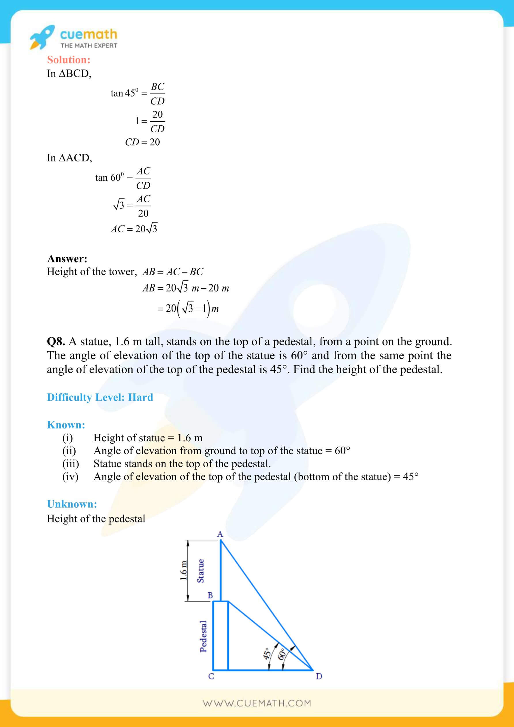 NCERT Solutions Class 10 Maths Chapter 9 Applications Of Trigonometry 11