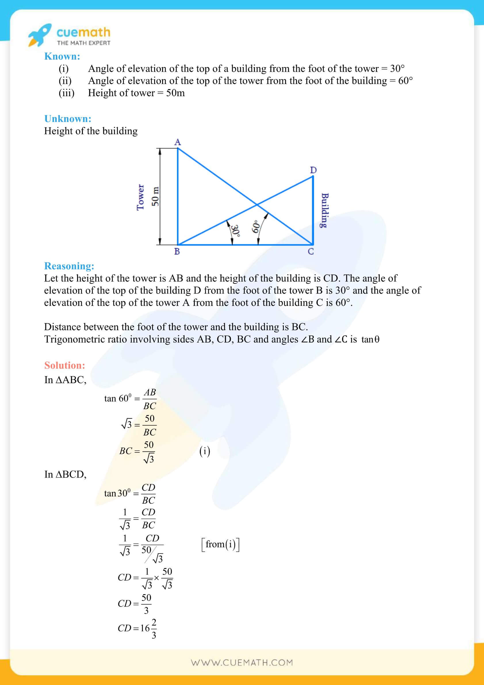 NCERT Solutions Class 10 Maths Chapter 9 Applications Of Trigonometry 13
