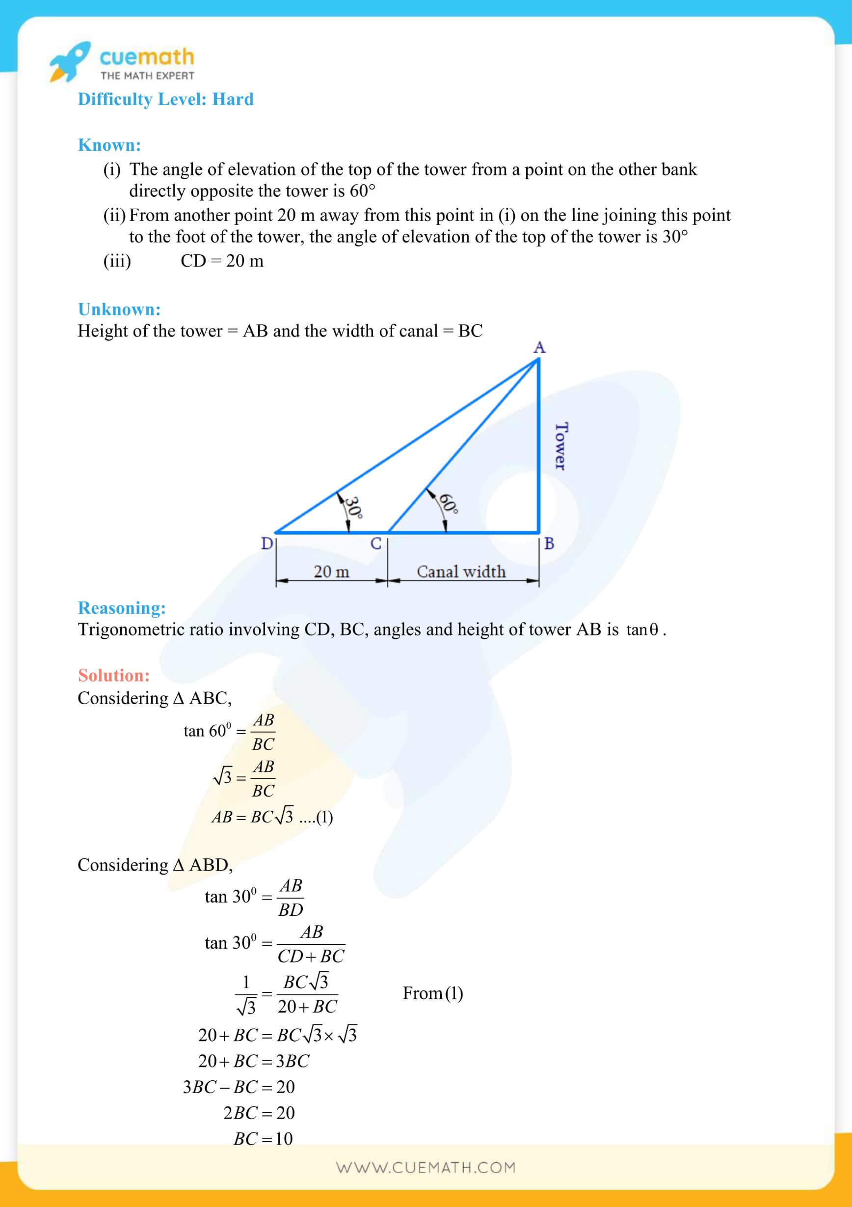 NCERT Solutions Class 10 Maths Chapter 9 Applications Of Trigonometry 16