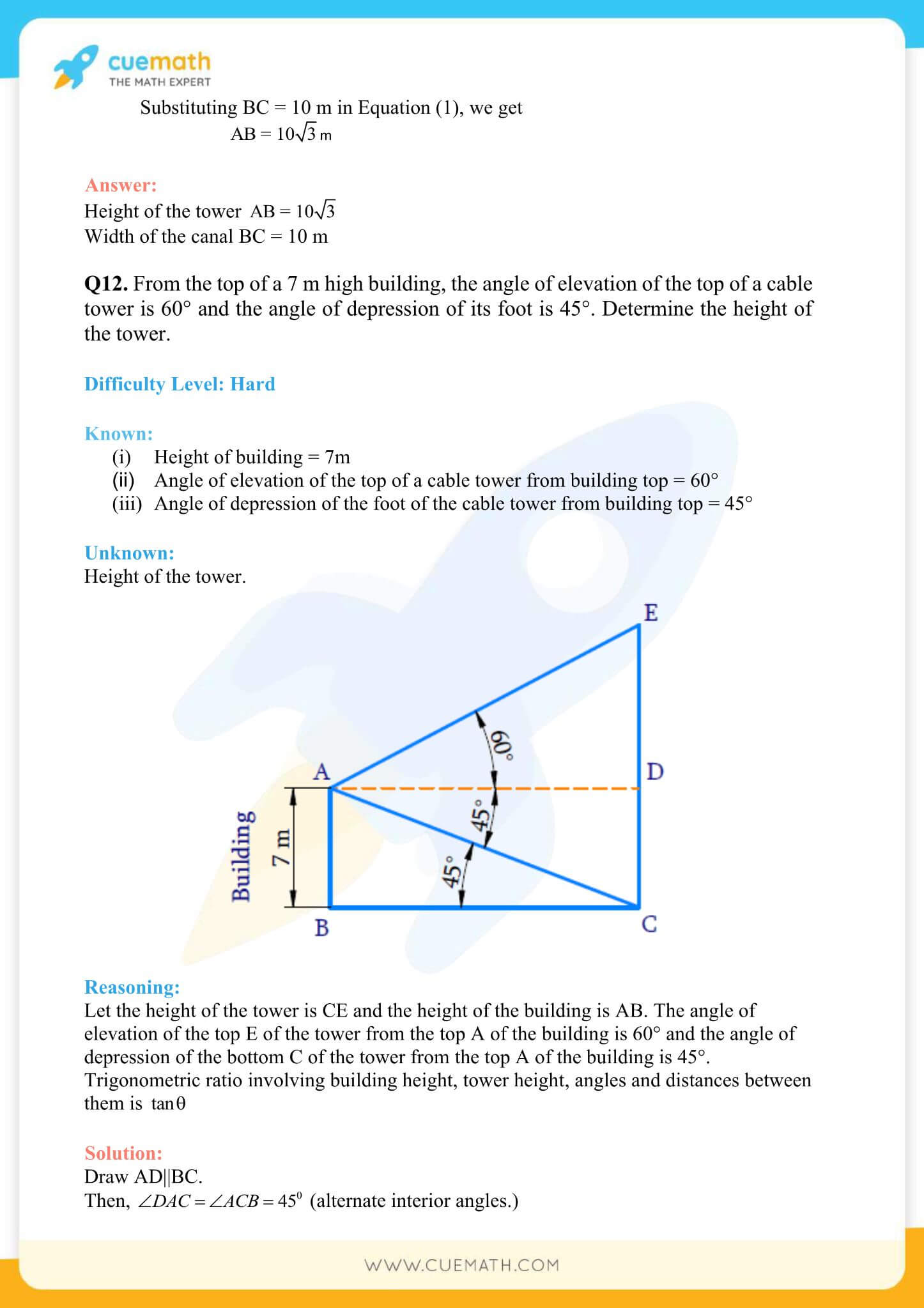NCERT Solutions Class 10 Maths Chapter 9 Applications Of Trigonometry 17