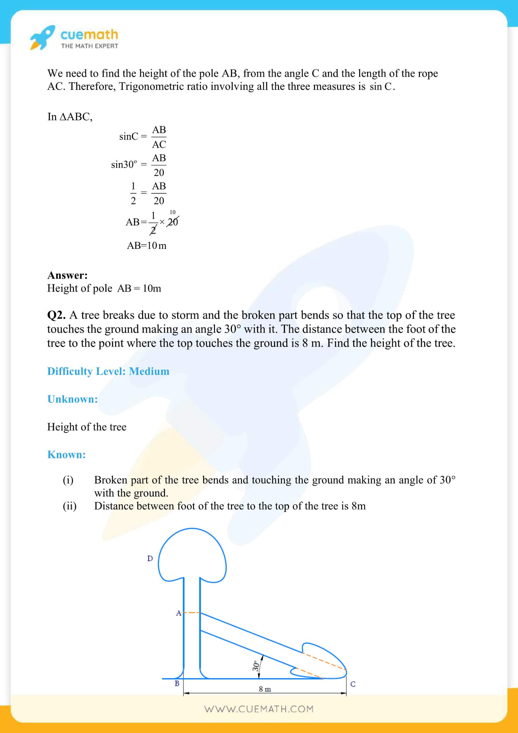 NCERT Solutions Class 10 Maths Chapter 9 Applications Of Trigonometry 2