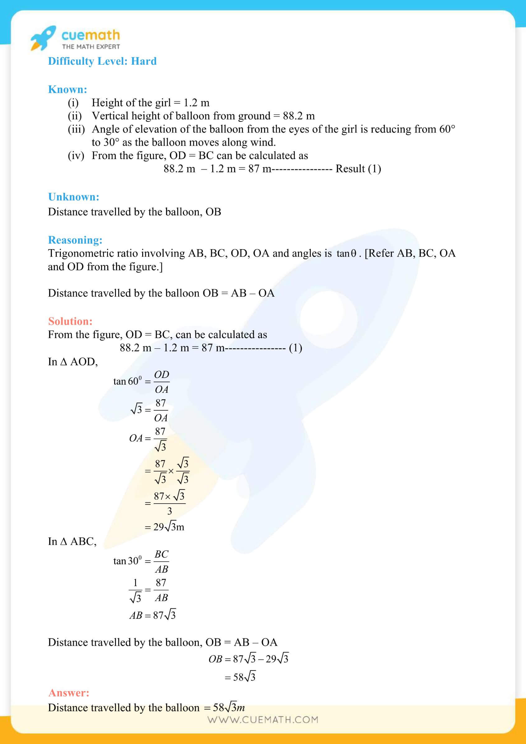 NCERT Solutions Class 10 Maths Chapter 9 Applications Of Trigonometry 20