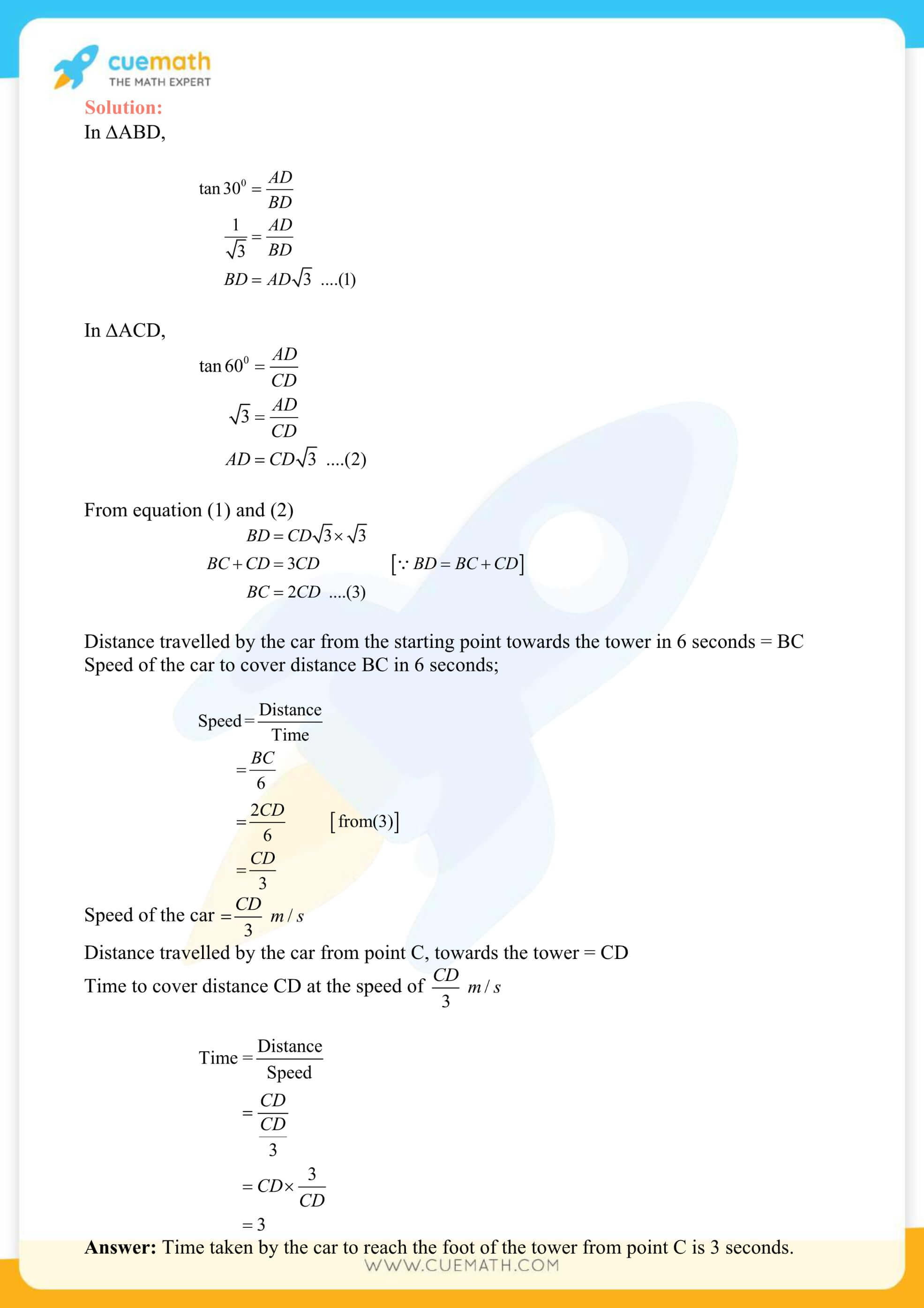 NCERT Solutions Class 10 Maths Chapter 9 Applications Of Trigonometry 22