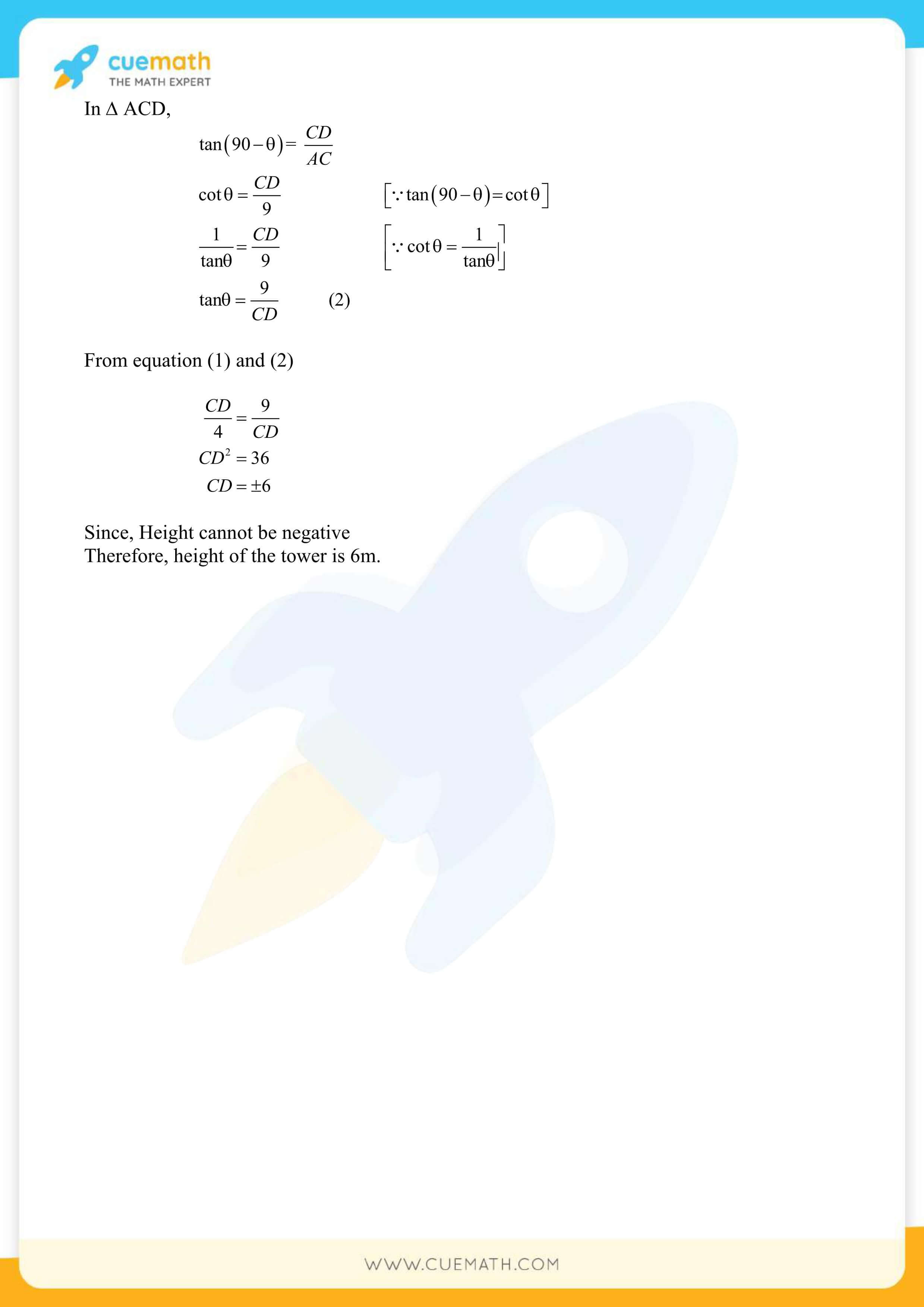 NCERT Solutions Class 10 Maths Chapter 9 Applications Of Trigonometry 24