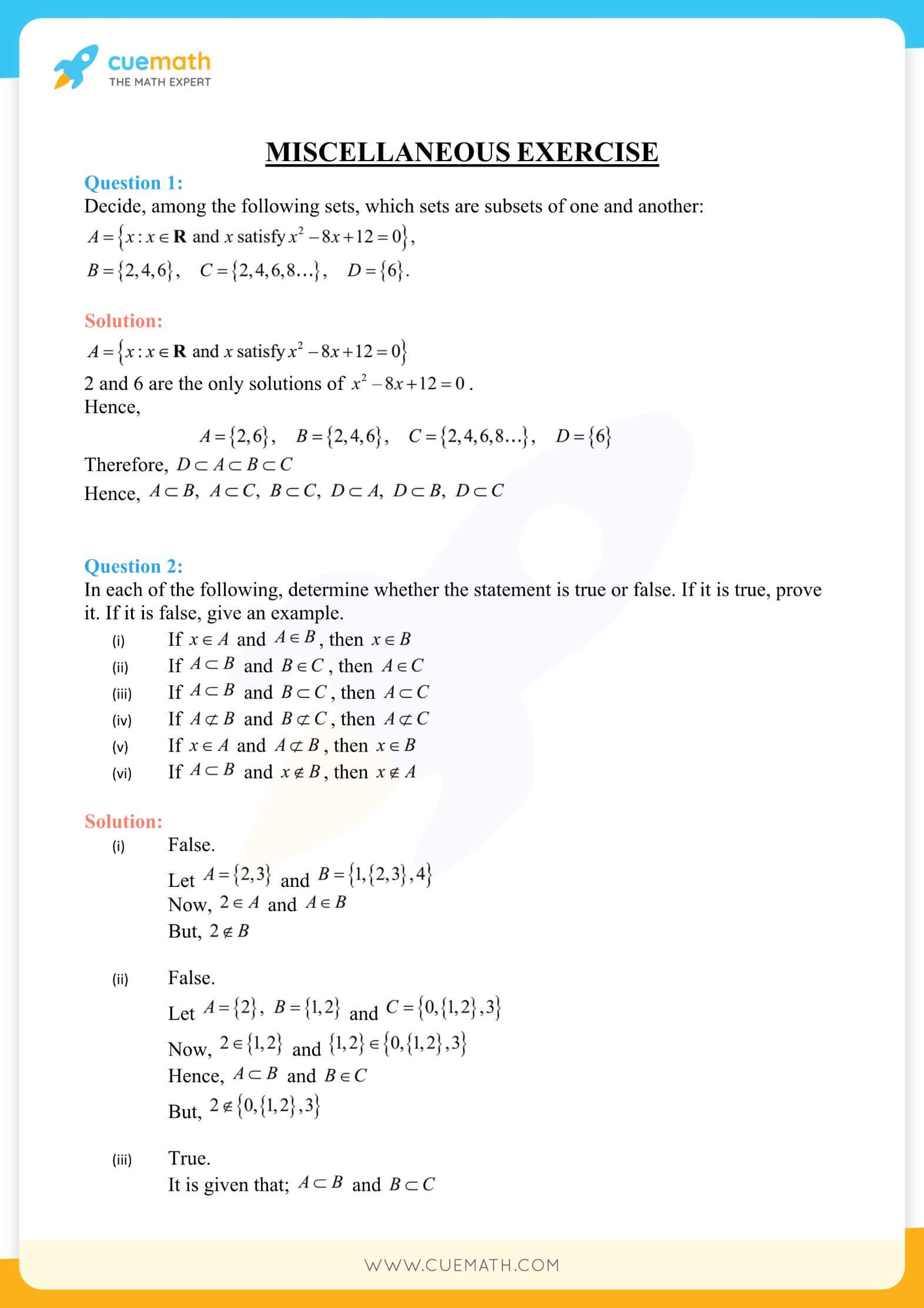NCERT Solutions Class 11 Maths Chapter 1 Miscellaneous Exercise 30
