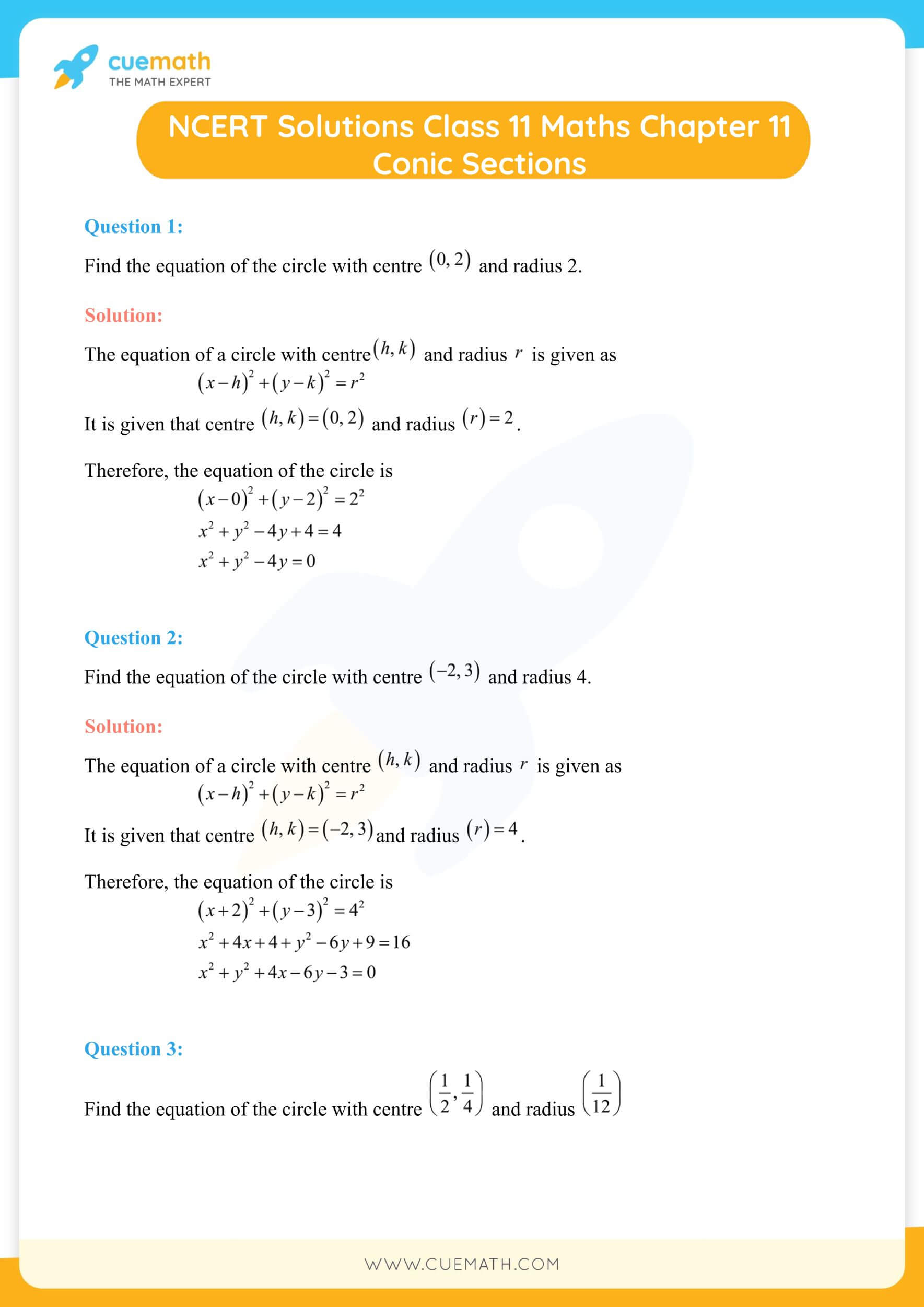 NCERT Solutions Class 11 Maths Chapter 11 Exercise 11.1 1