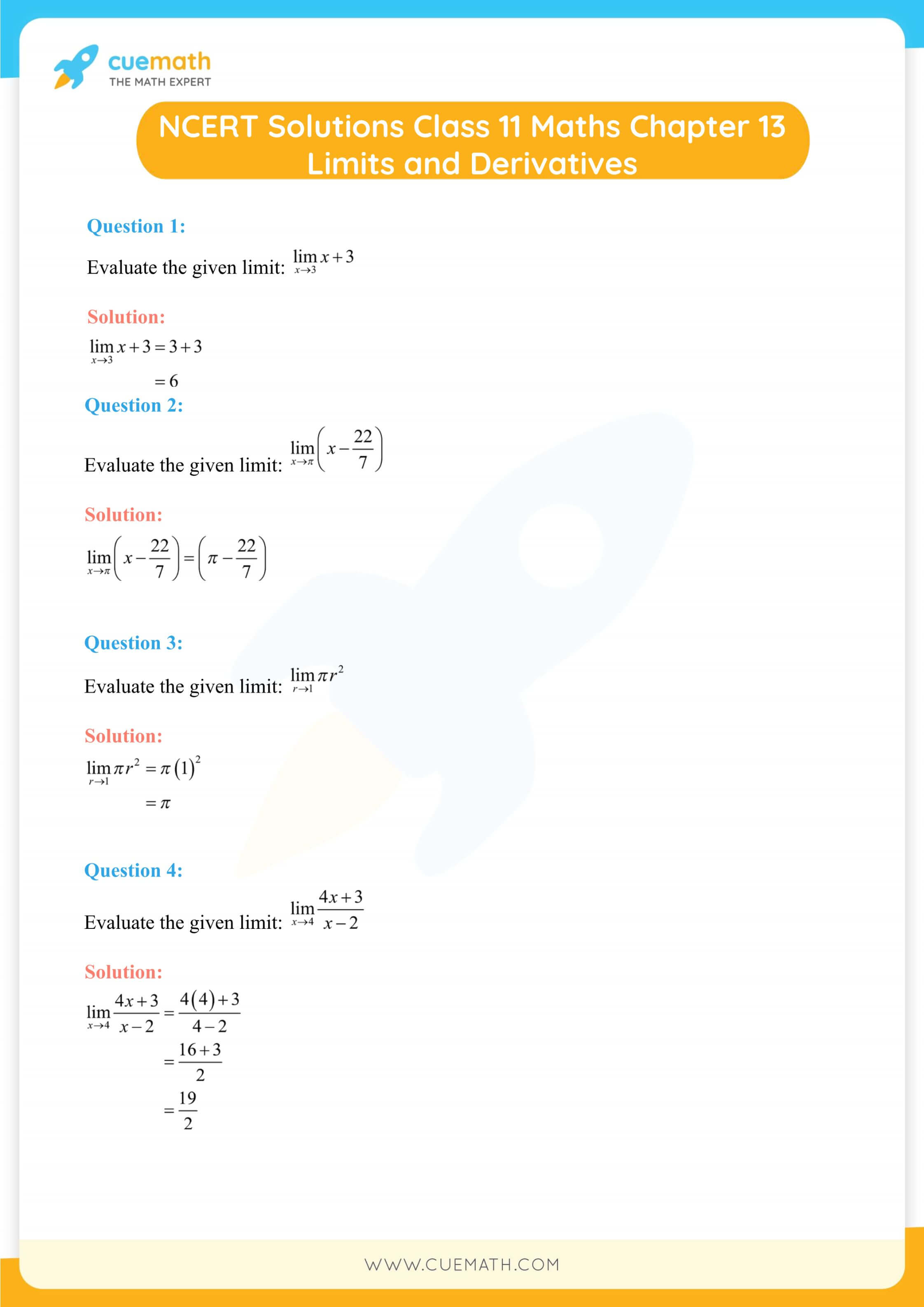 NCERT Solutions Class 11 Maths Chapter 13 Exercise 13.1 1