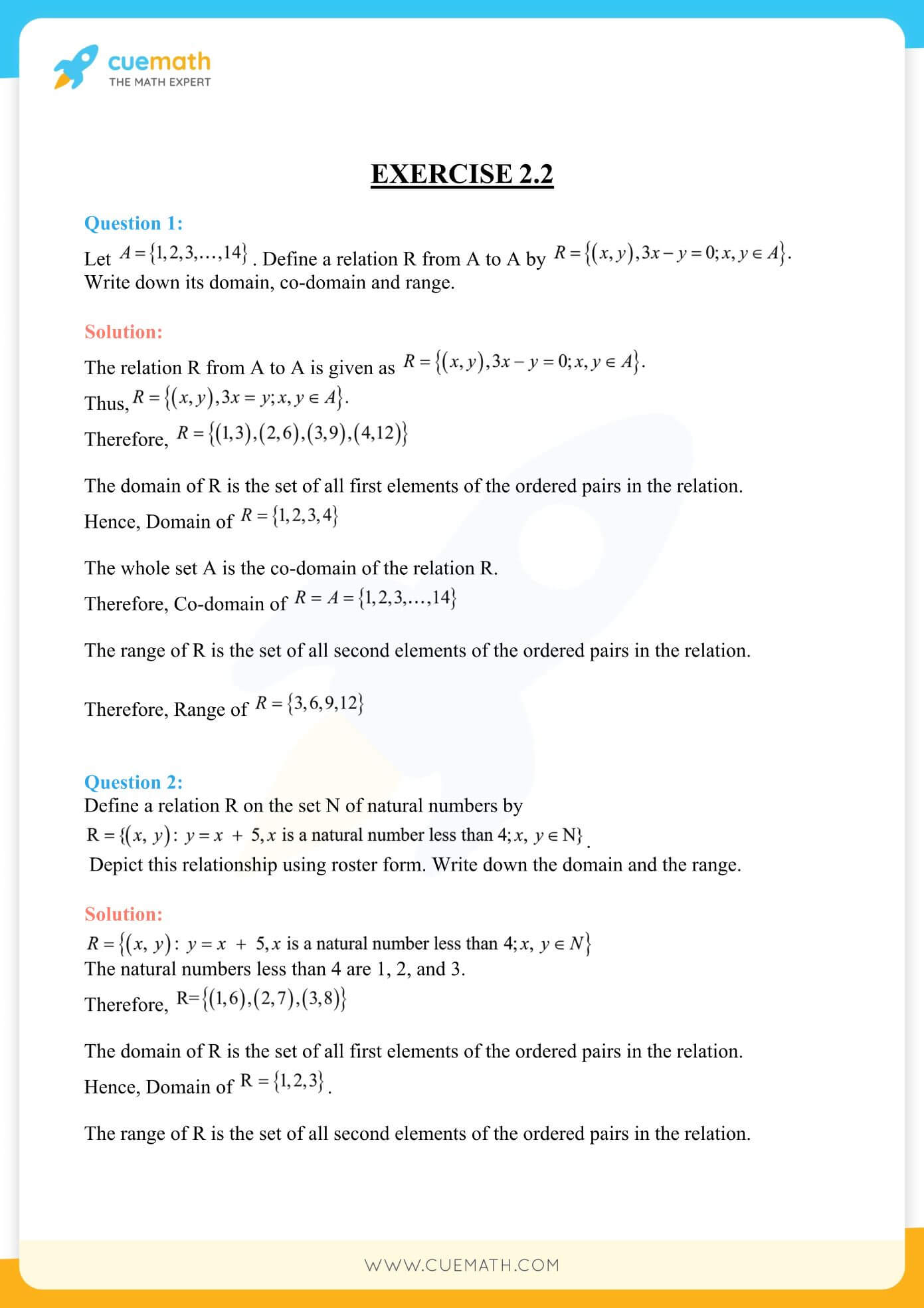 NCERT Solutions For Class 11 Maths Chapter 2 Exercise 2 2 Free PDF