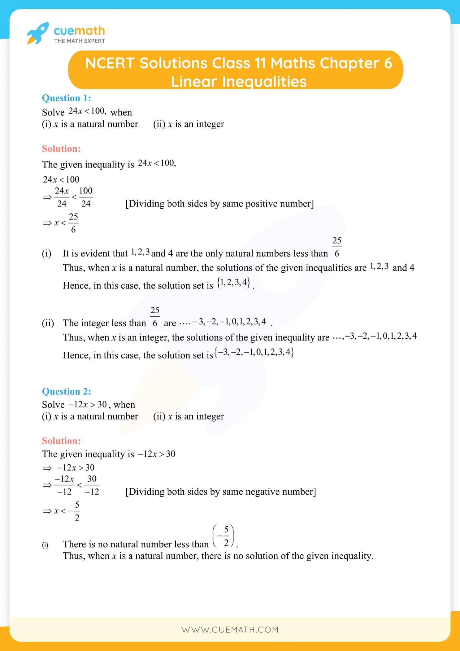 NCERT Solutions Class 11 Maths Chapter 6 Exercise 6.1 1