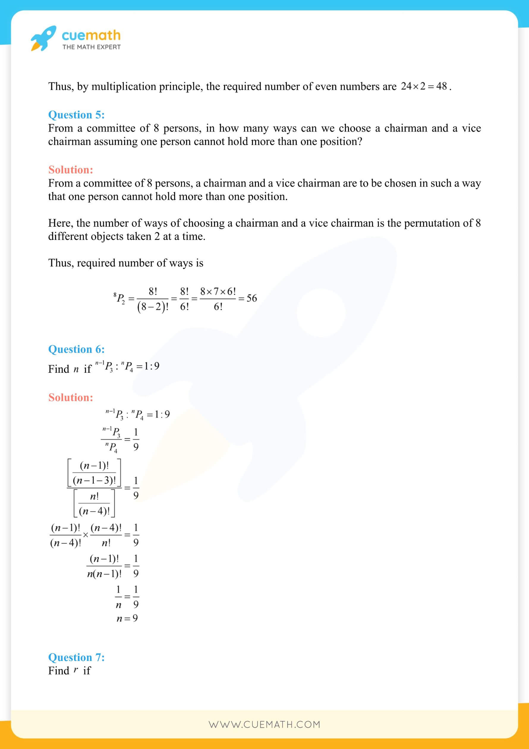 NCERT Solutions Class 11 Maths Chapter 7 8