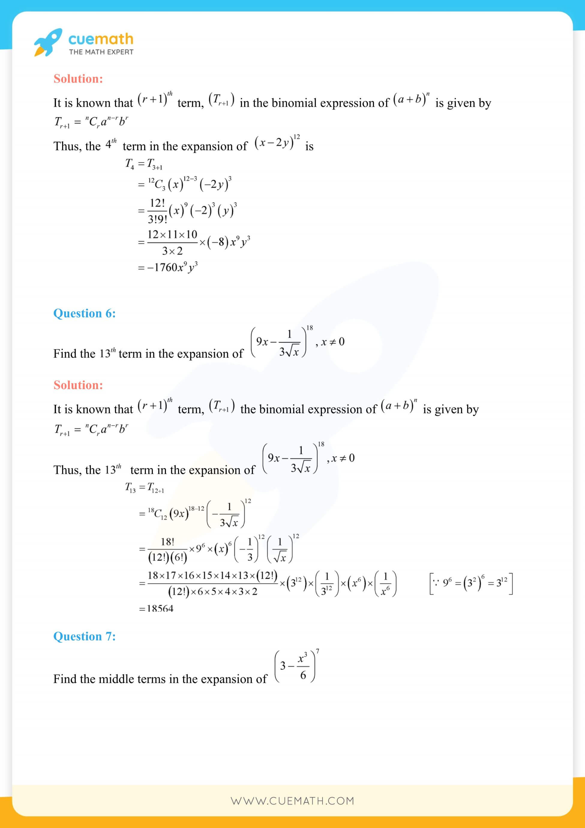 NCERT Solutions Class 11 Maths Chapter 8 9