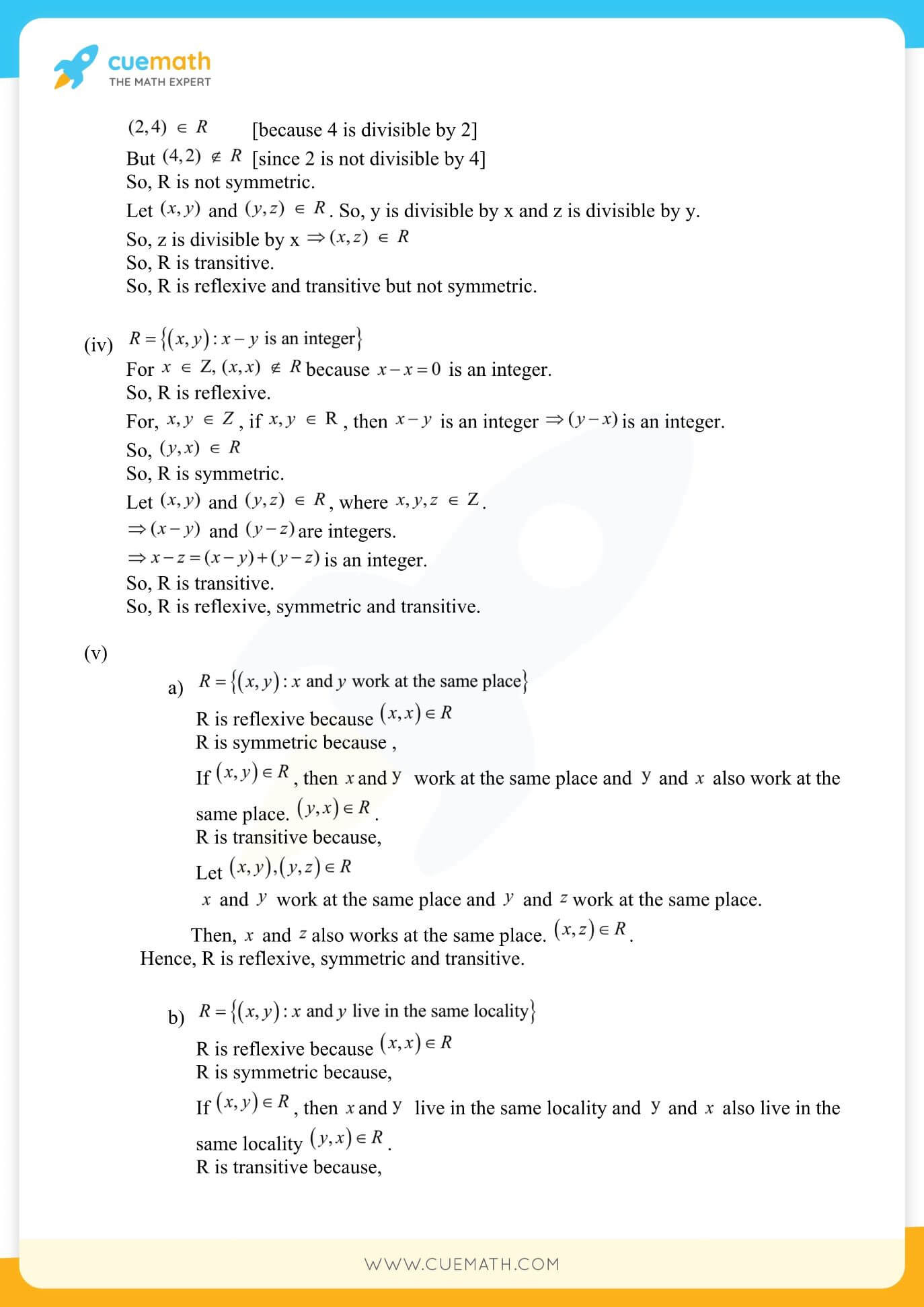 NCERT Solutions Class 12 Maths Chapter 1 1