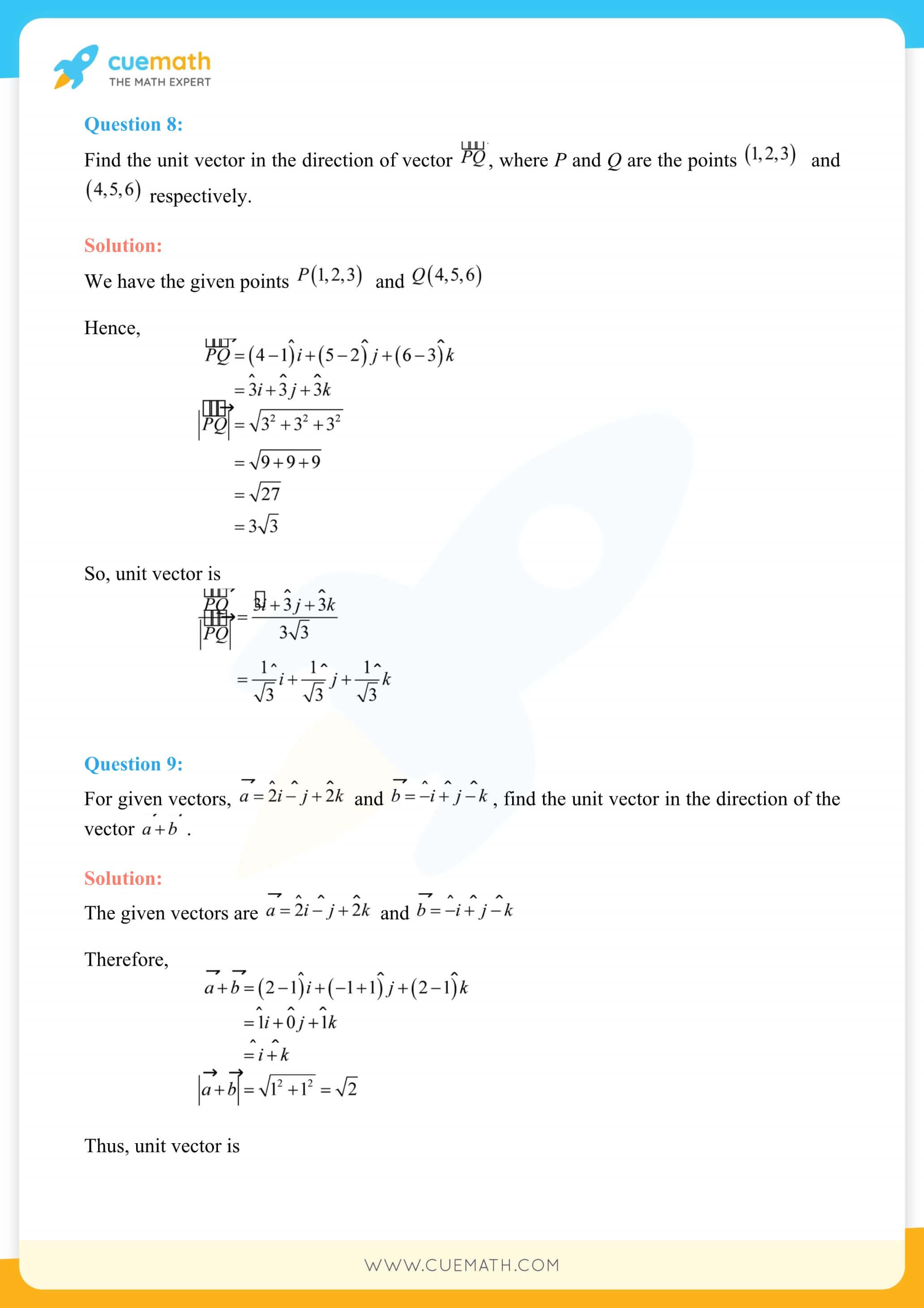 case study vector algebra class 12