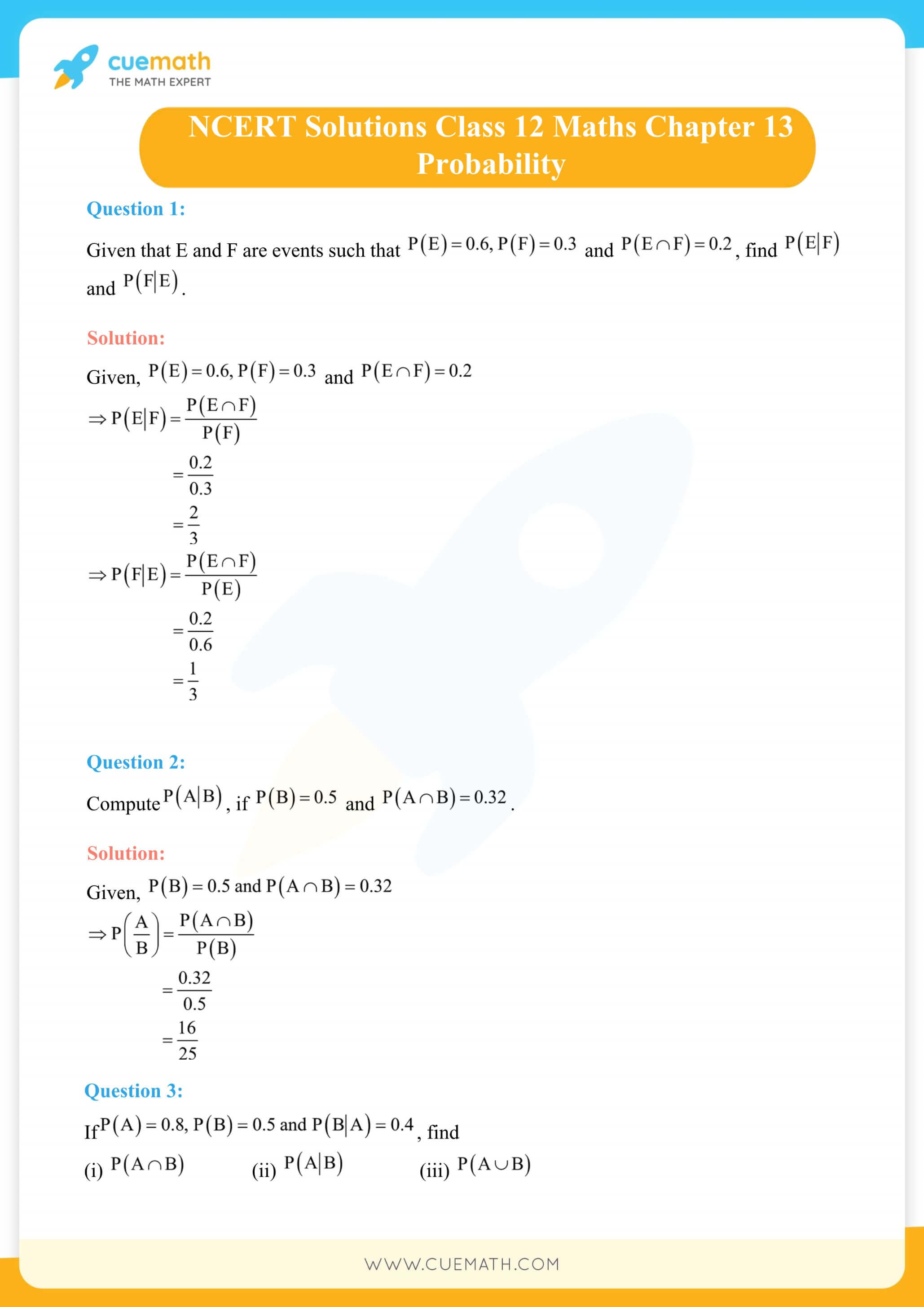 NCERT Solutions Class 12 Maths Chapter 13 Exercise 13.1 1