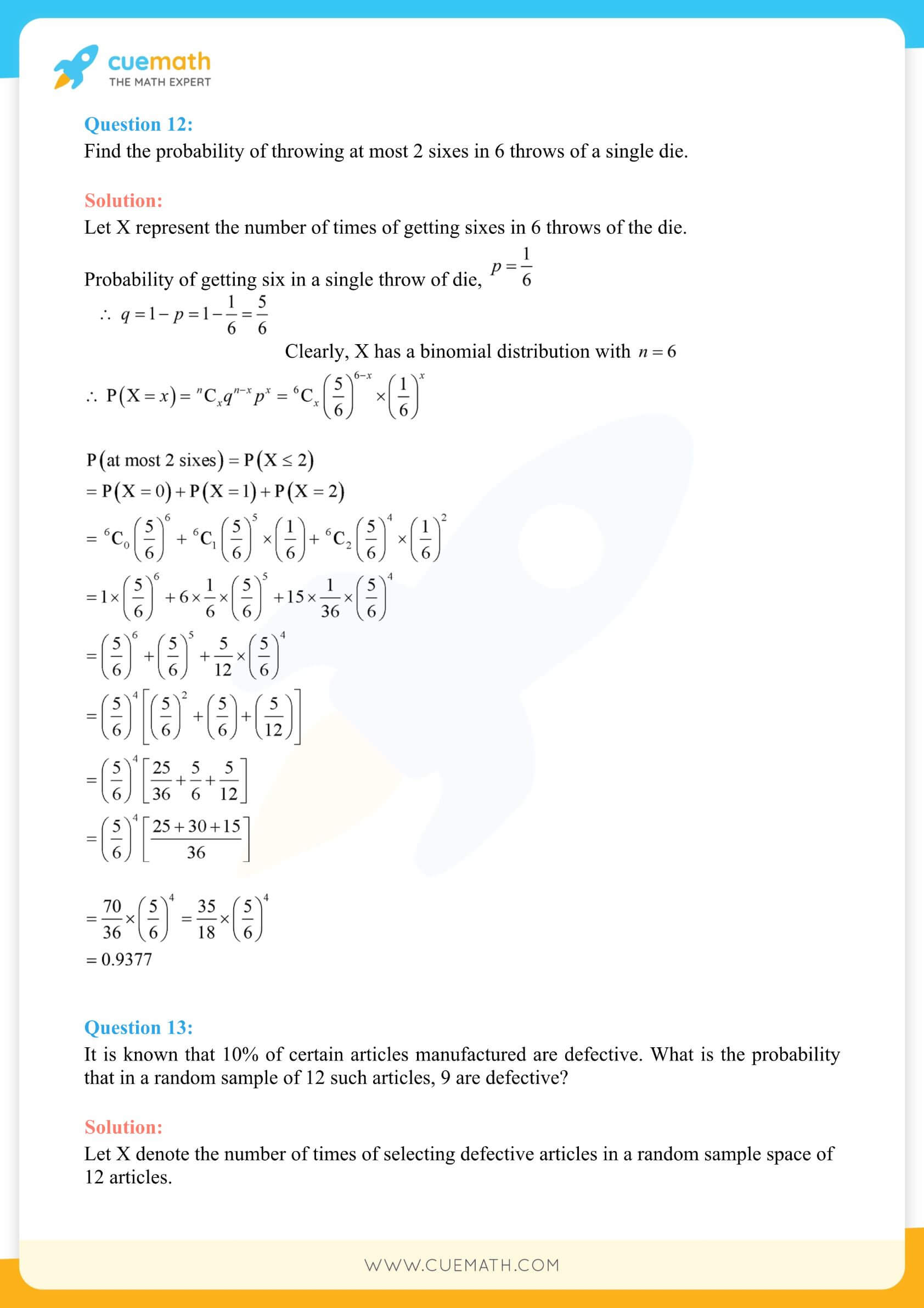 NCERT Solutions Class 12 Maths Chapter 13 Exercise 13.5 70