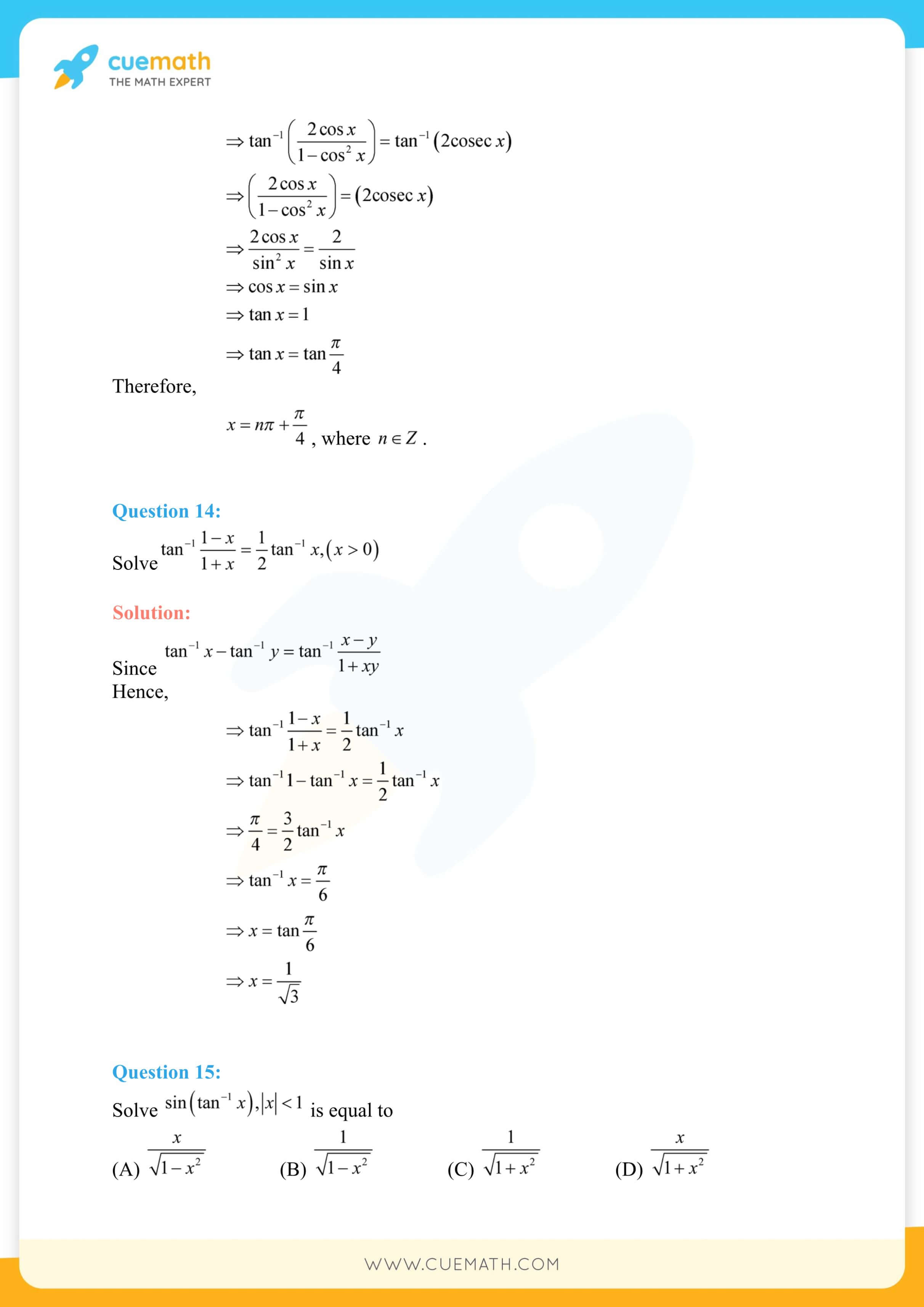 NCERT Solutions Class 12 Maths Chapter 2 Miscellaneous Exercise 36