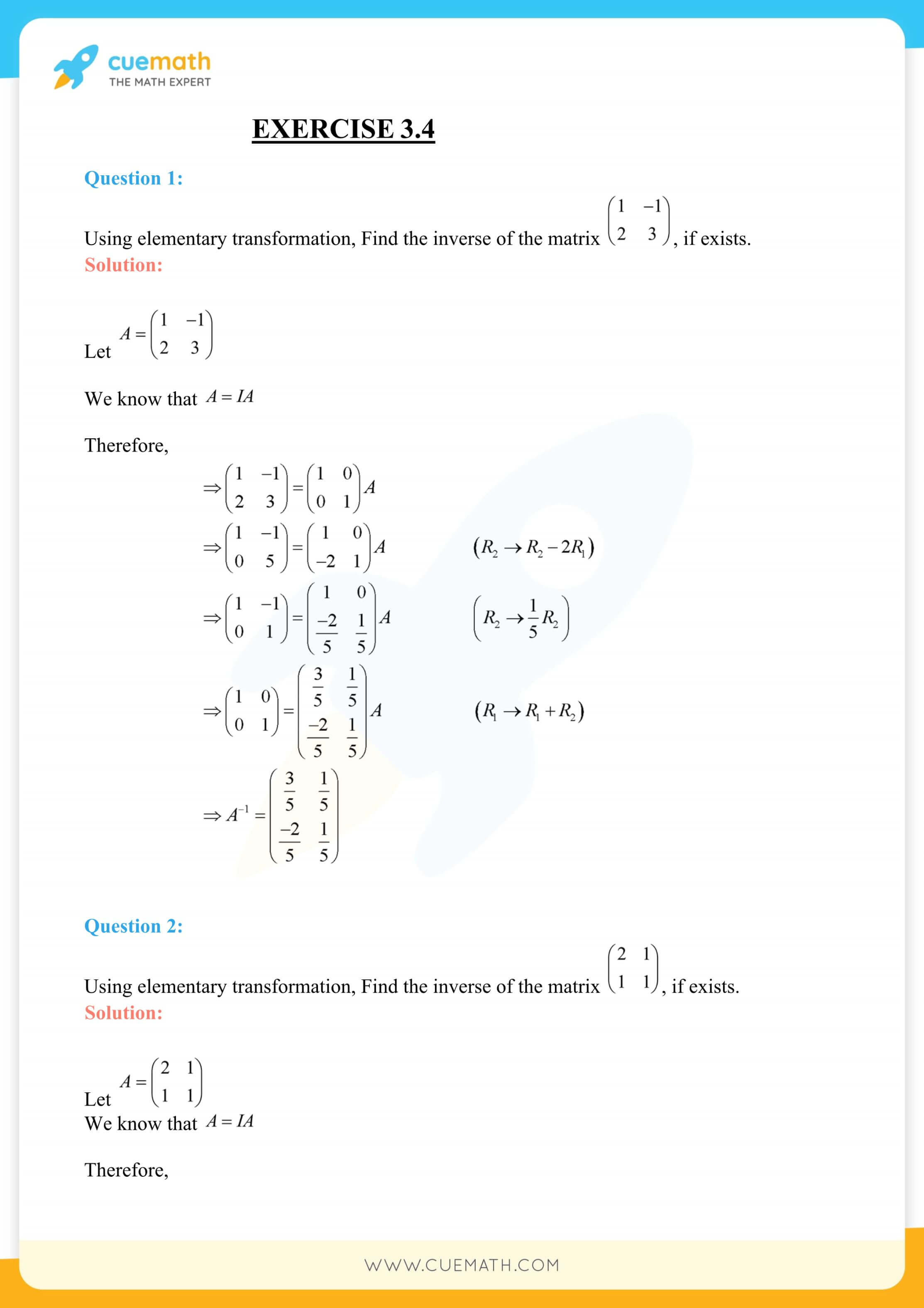 NCERT Solutions Class 12 Maths Chapter 3 Ex 3.4 54