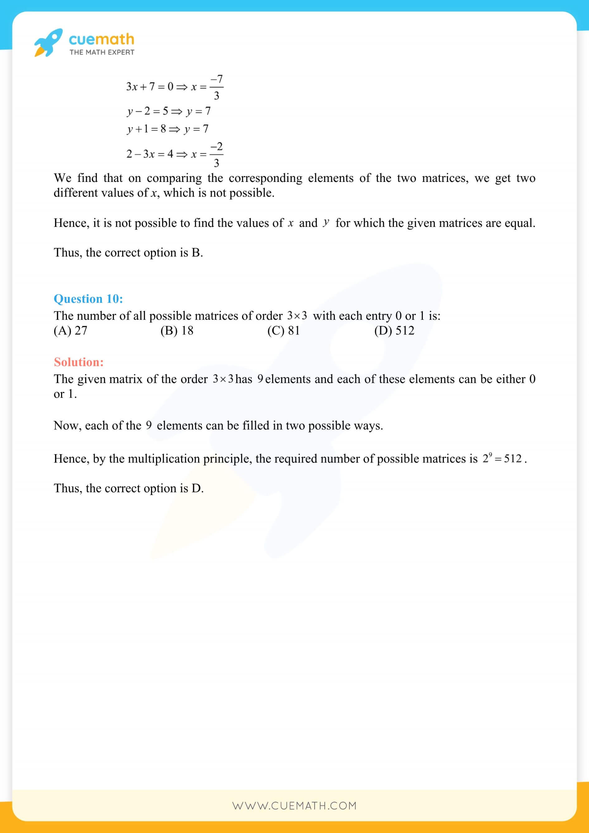 NCERT Solutions Class 12 Maths Chapter 3 Ex 3.1 9