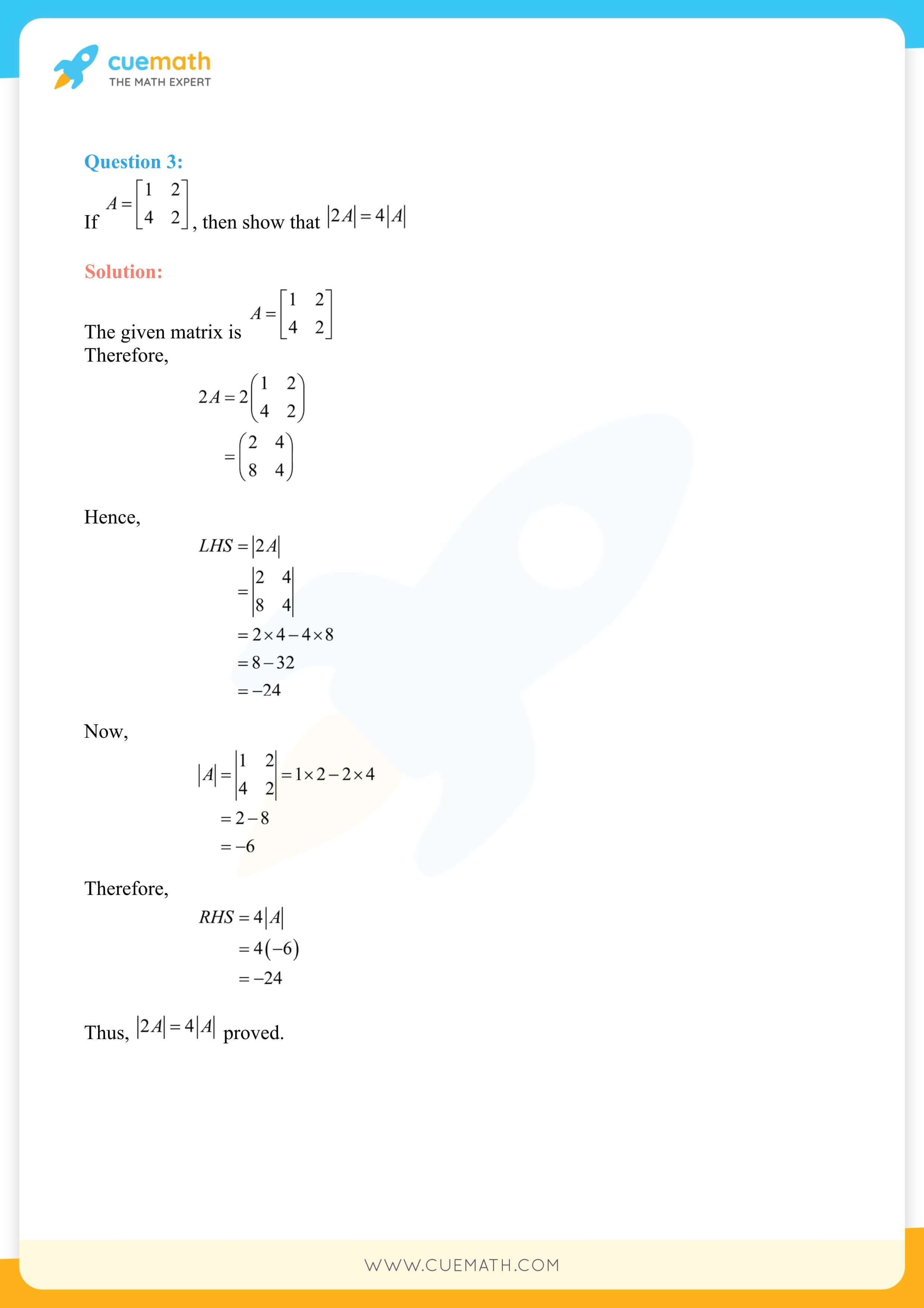 NCERT Solutions Class 12 Maths Chapter 4 Exercise 4.1 2