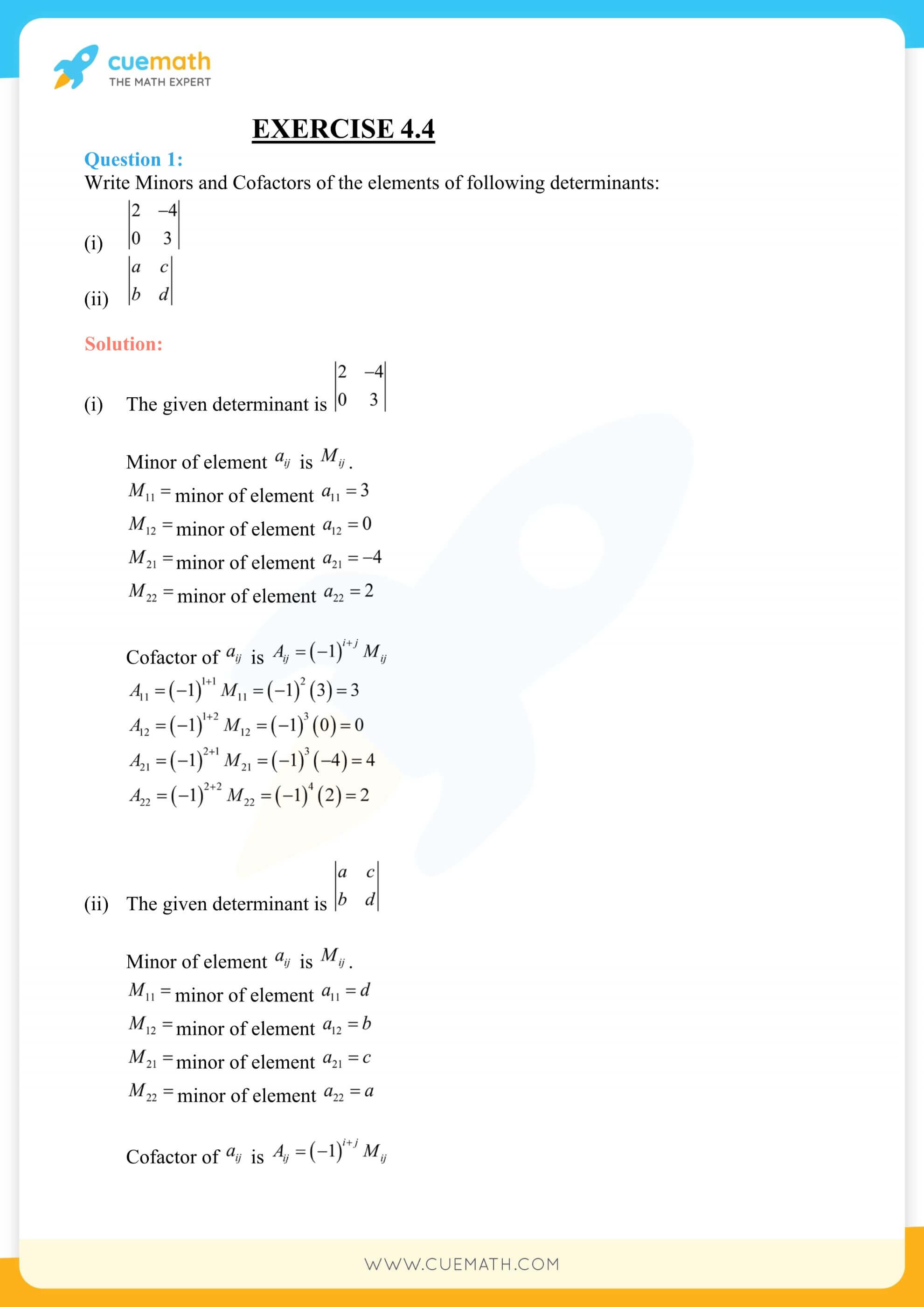 NCERT Solutions Class 12 Maths Chapter 4 Exercise 4.4 30