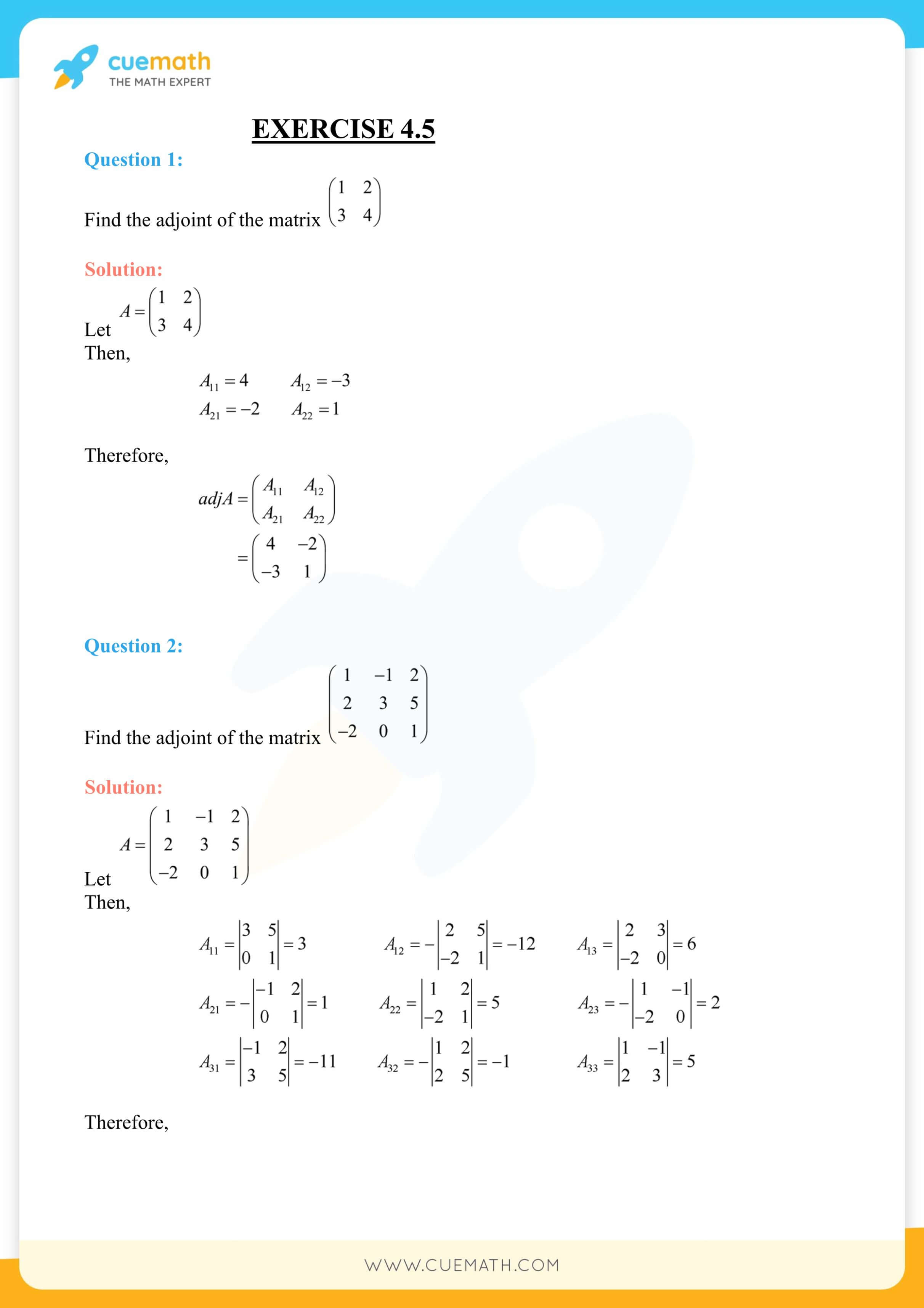 NCERT Solutions Class 12 Maths Chapter 4 Exercise 4.5 36