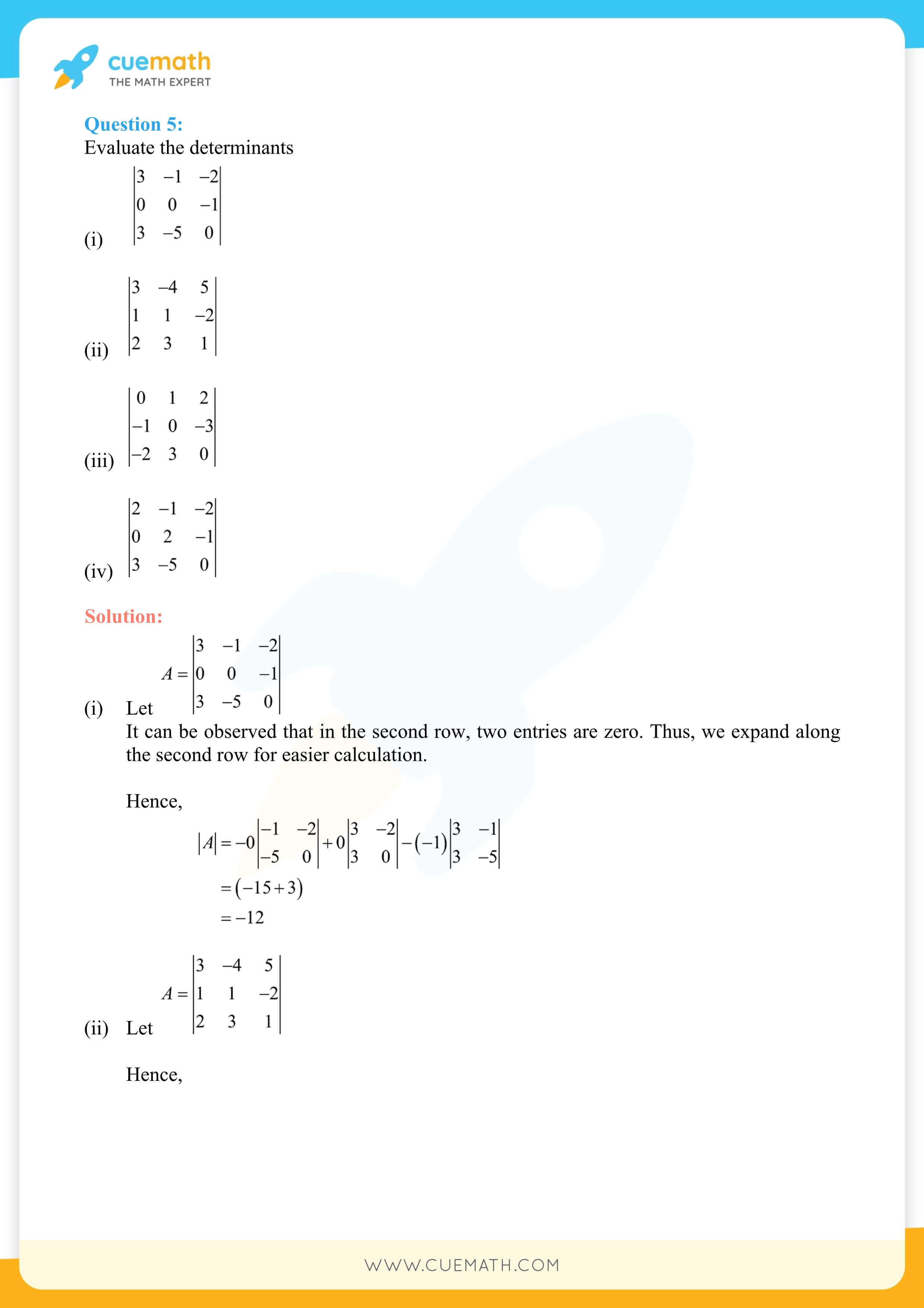 NCERT Solutions Class 12 Maths Chapter 4 Exercise 4.1 4
