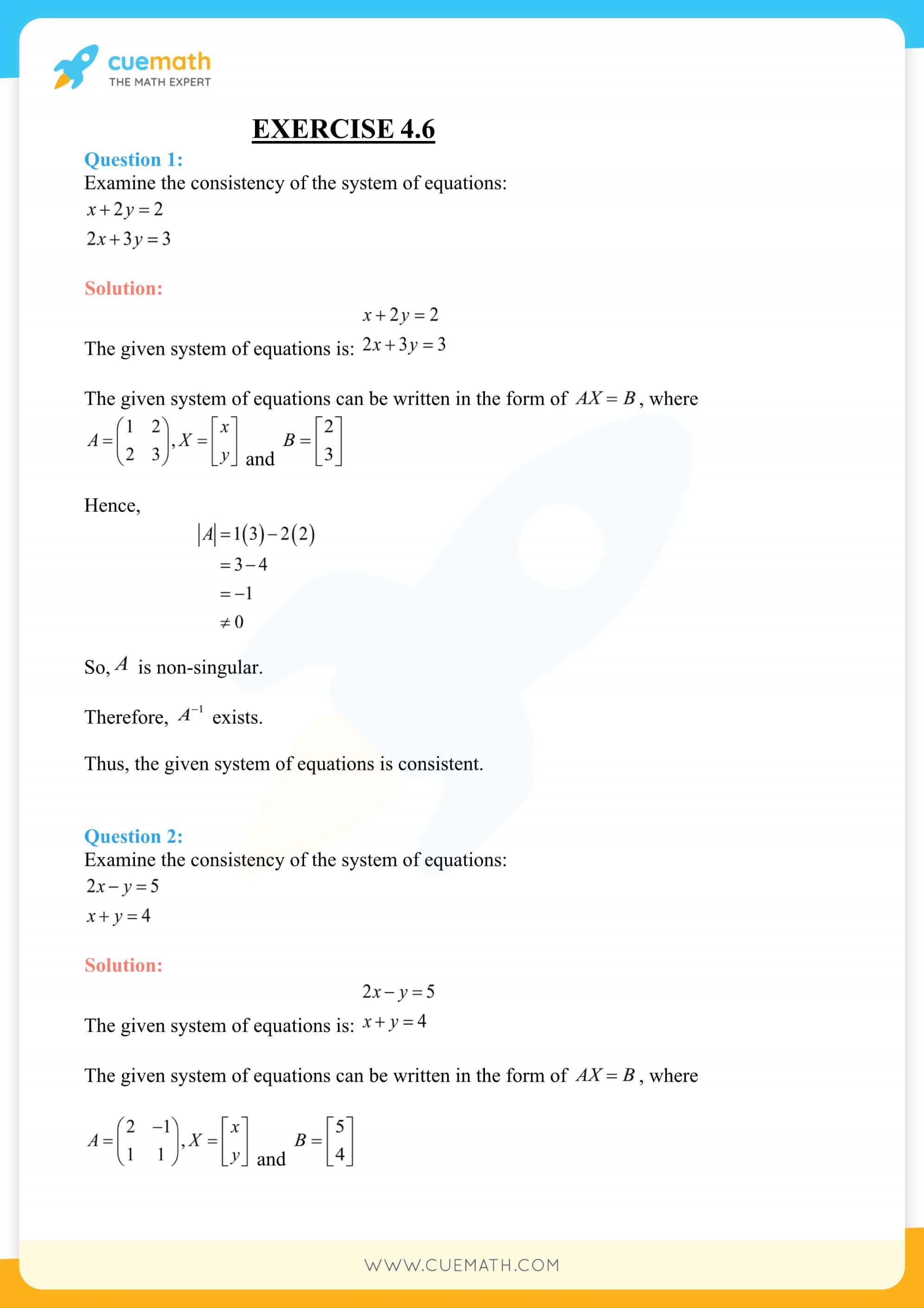 NCERT Solutions Class 12 Maths Chapter 4 Exercise 4.6 58
