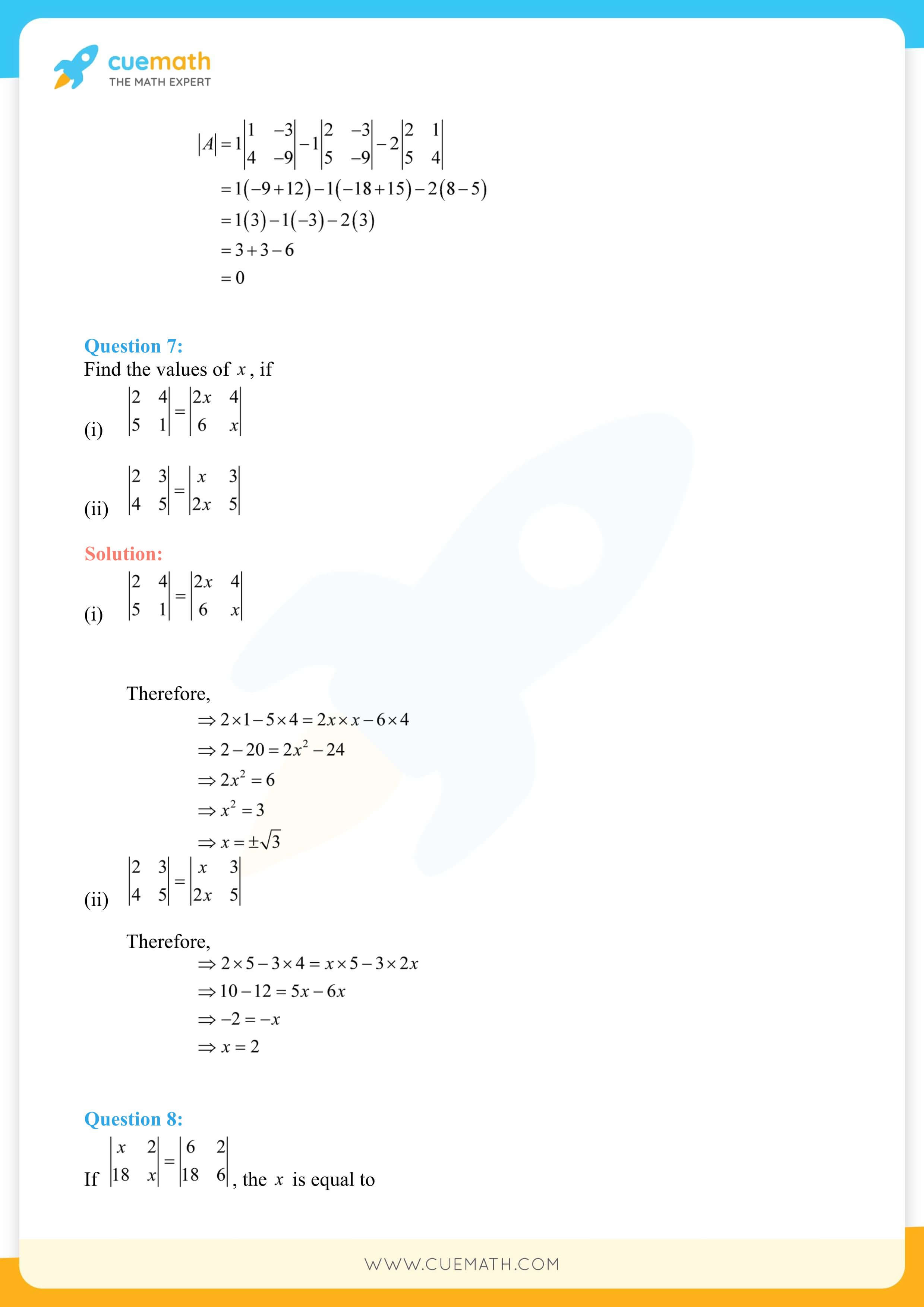 NCERT Solutions Class 12 Maths Chapter 4 Exercise 4.1 6