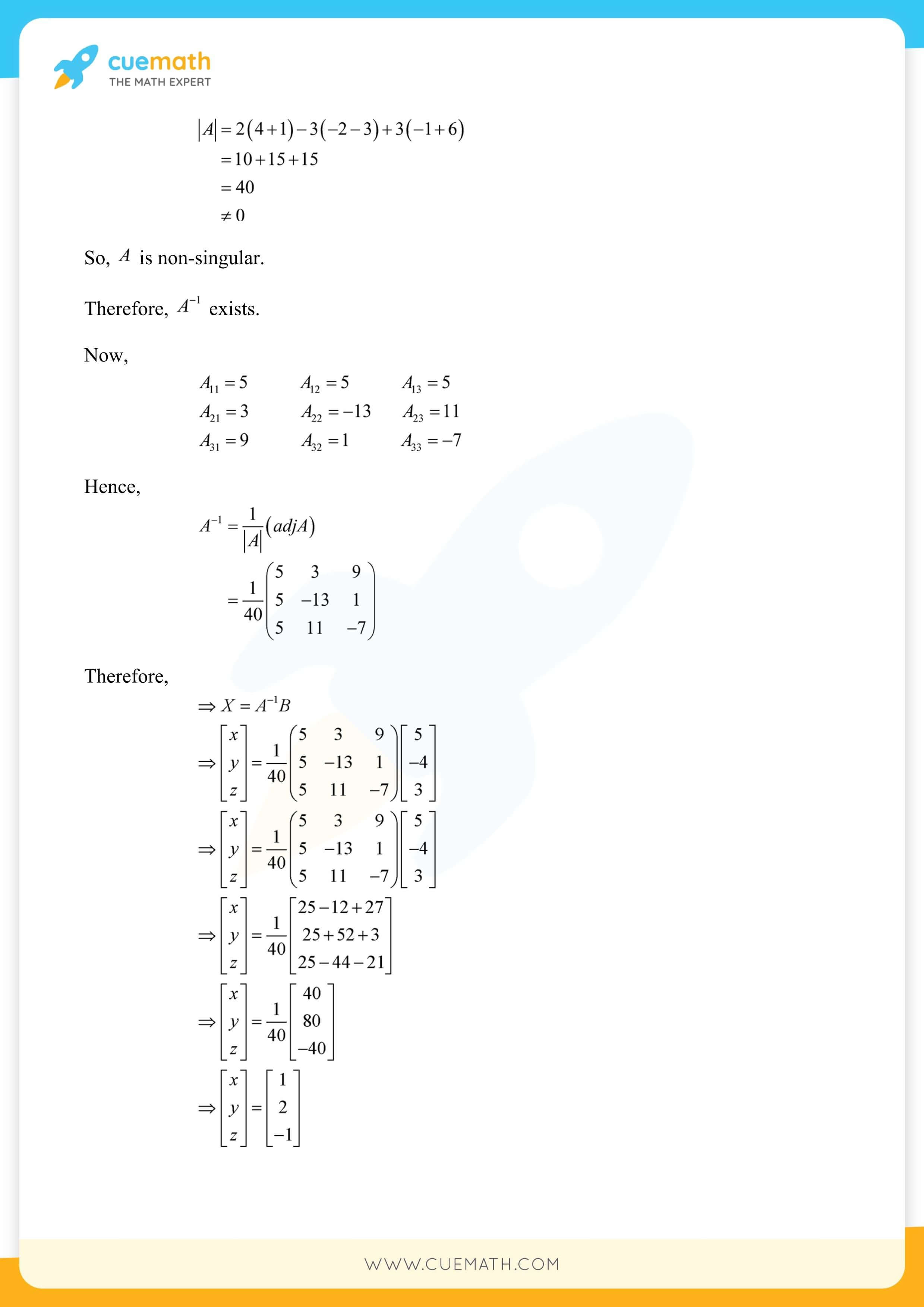 NCERT Solutions Class 12 Maths Chapter 4 Exercise 4.6 72