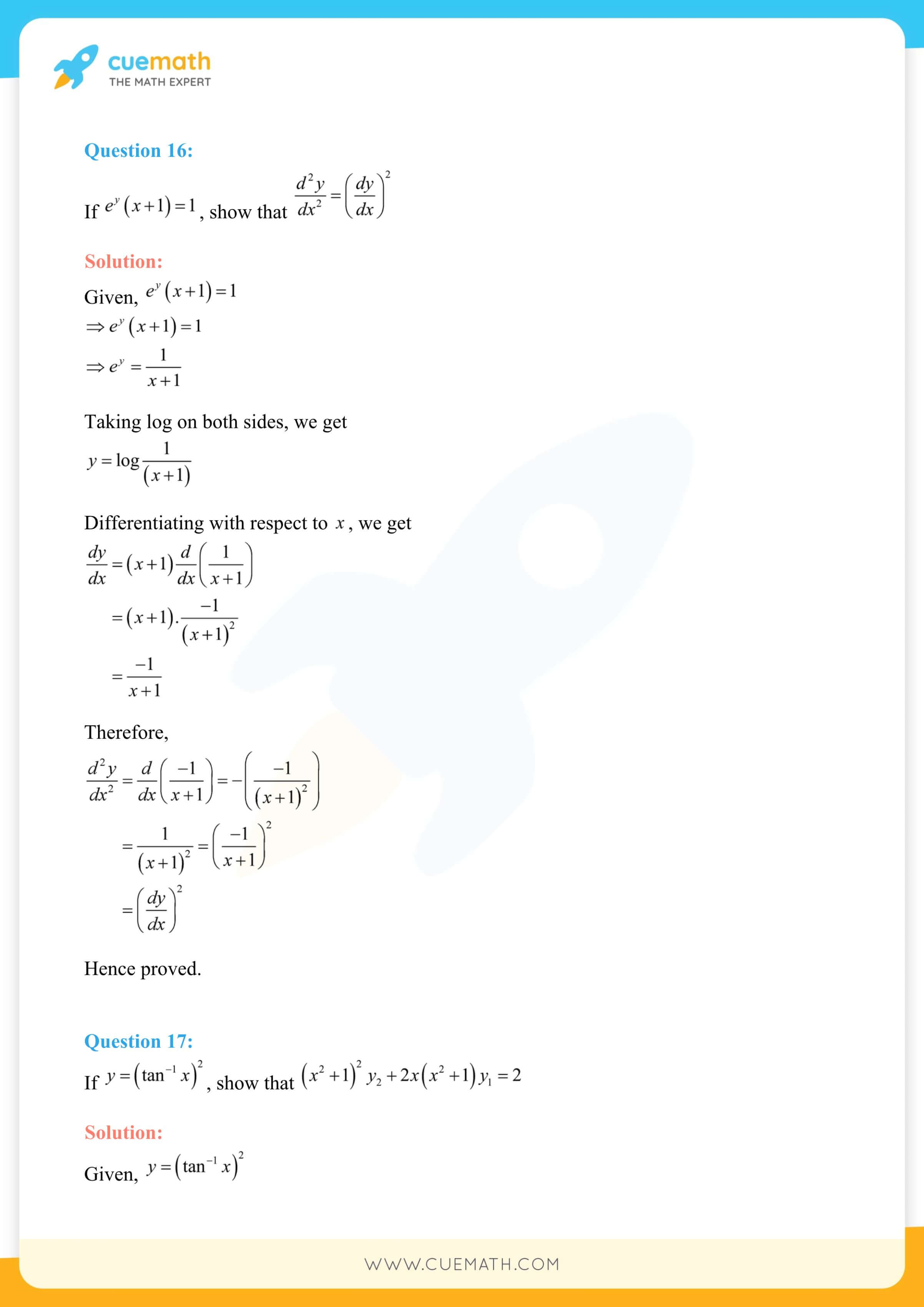 NCERT Solutions Class 12 Maths Chapter 5 Ex 5.7 106