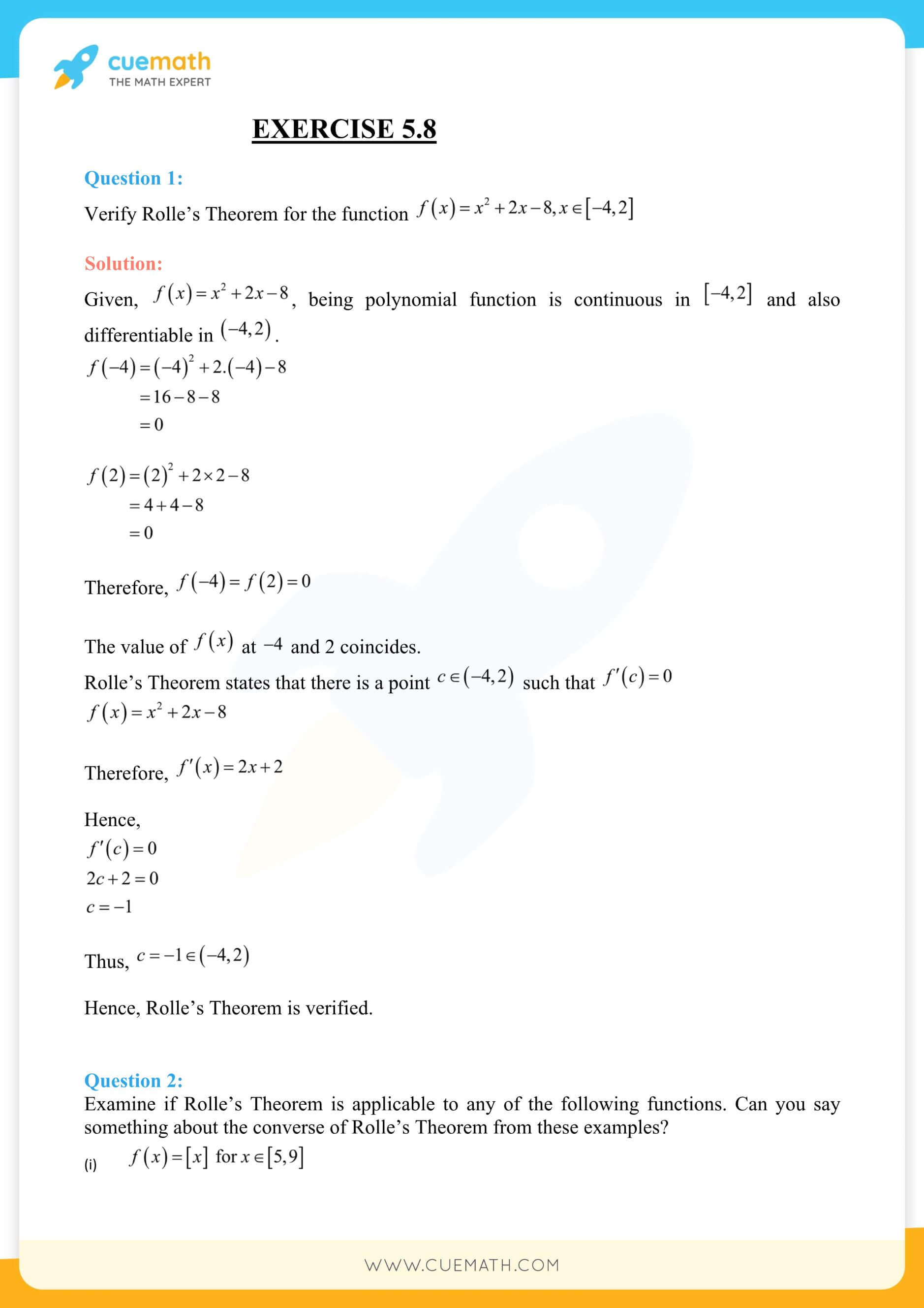 NCERT Solutions Class 12 Maths Chapter 5 Ex 5.8 108