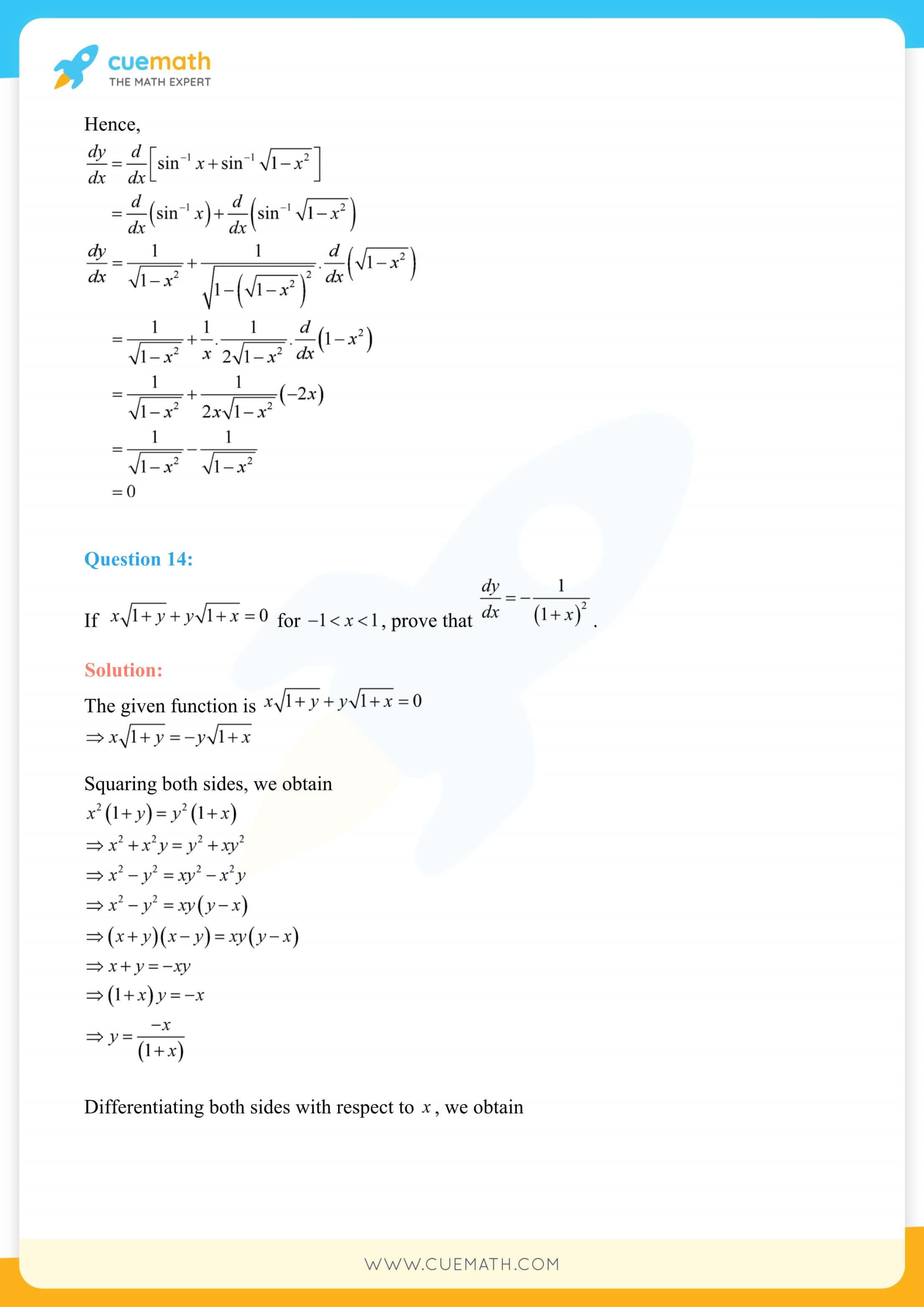 NCERT Solutions Class 12 Maths Chapter 5 Miscellaneous Exercise 126