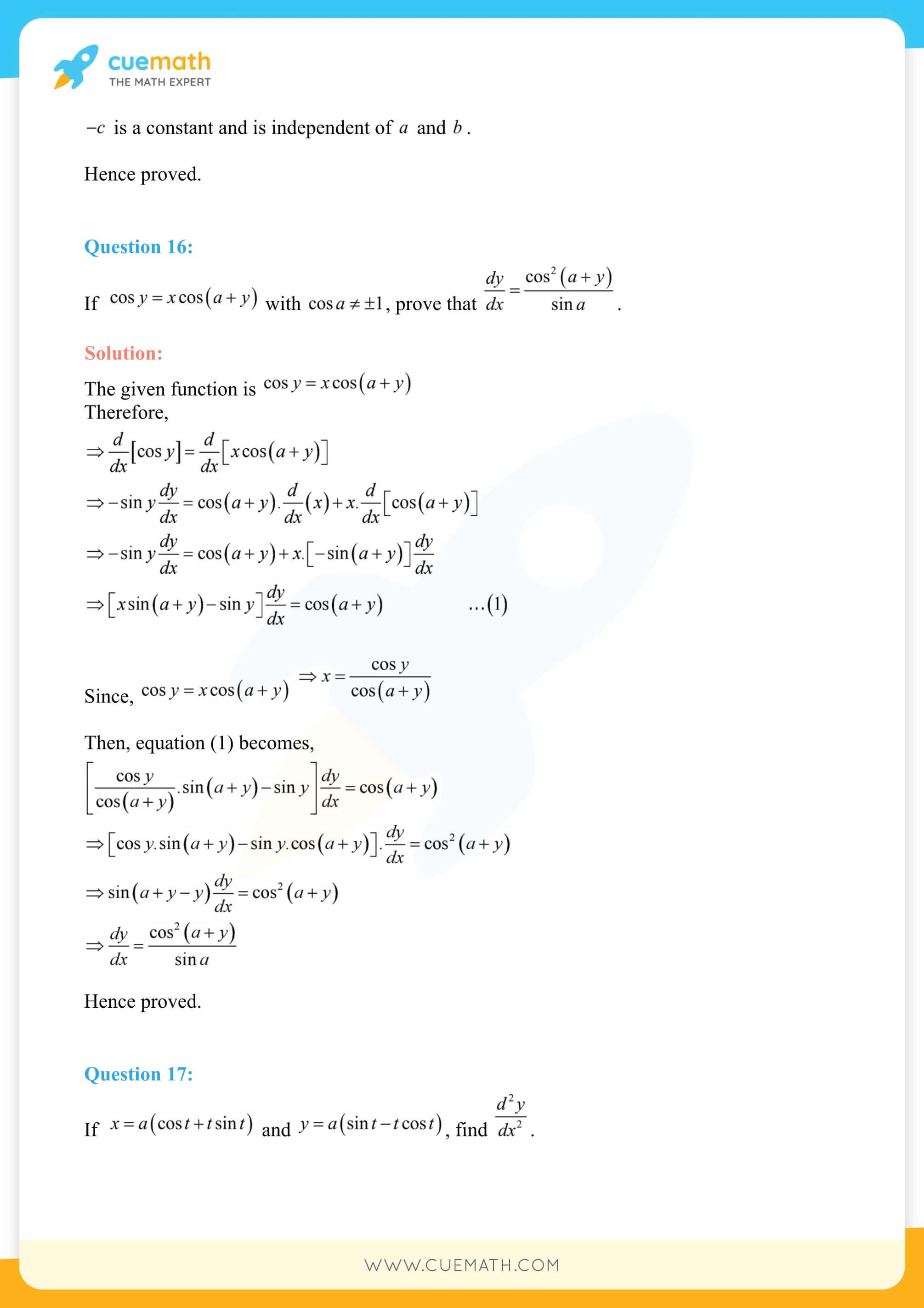 NCERT Solutions Class 12 Maths Chapter 5 Miscellaneous Exercise 129