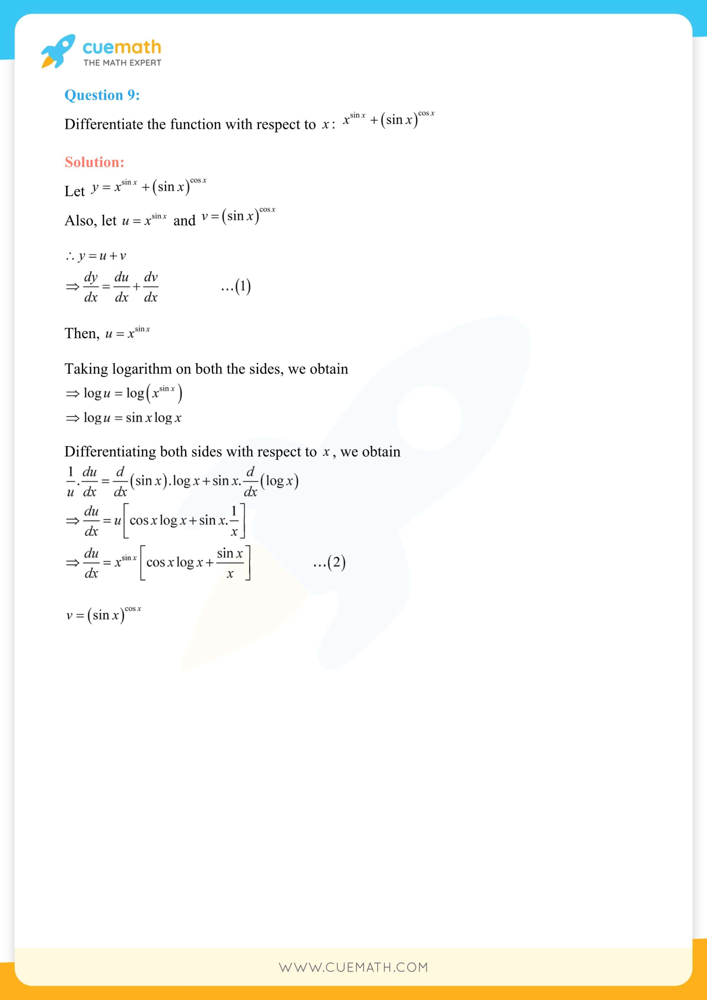 NCERT Solutions Class 12 Maths Chapter 5 Ex 5.5 73