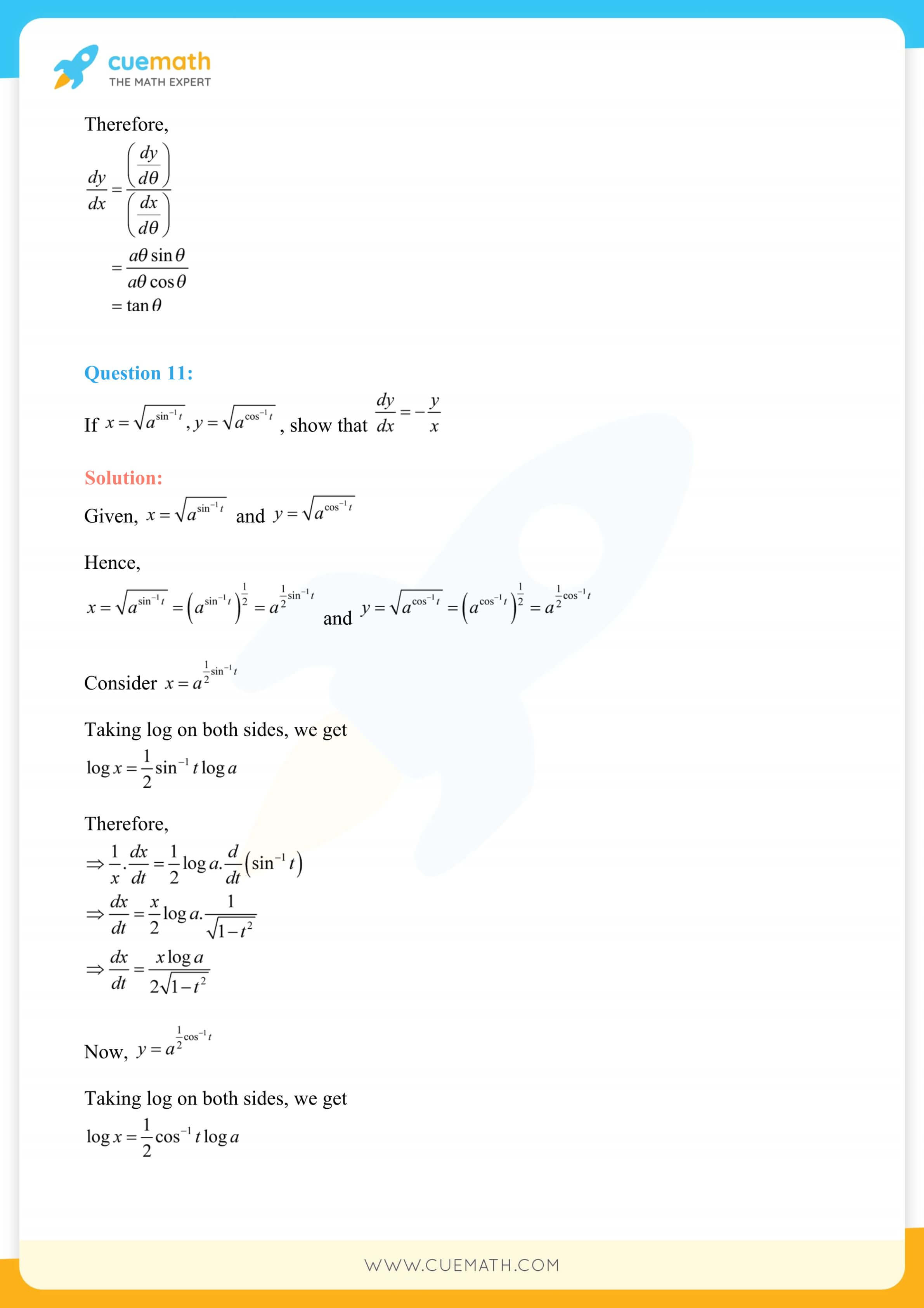 NCERT Solutions Class 12 Maths Chapter 5 Ex 5.6 93