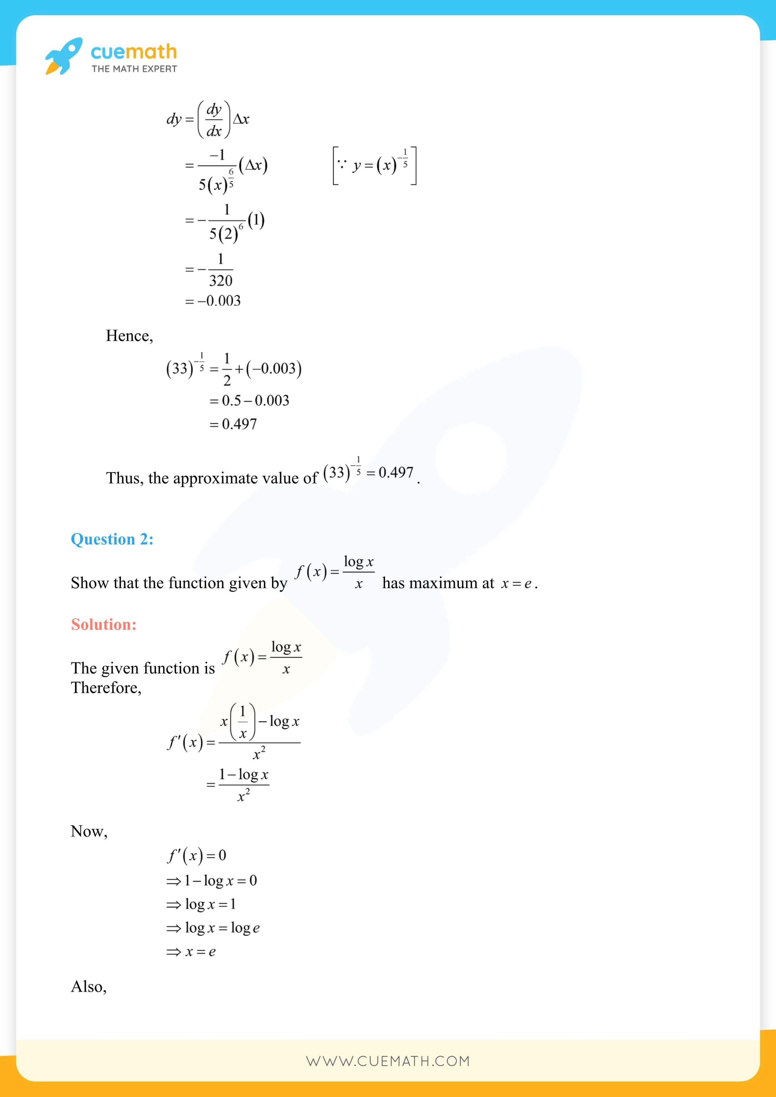 NCERT Solutions Class 12 Maths Chapter 6 Miscellaneous Exercise Exercise 6.6 134