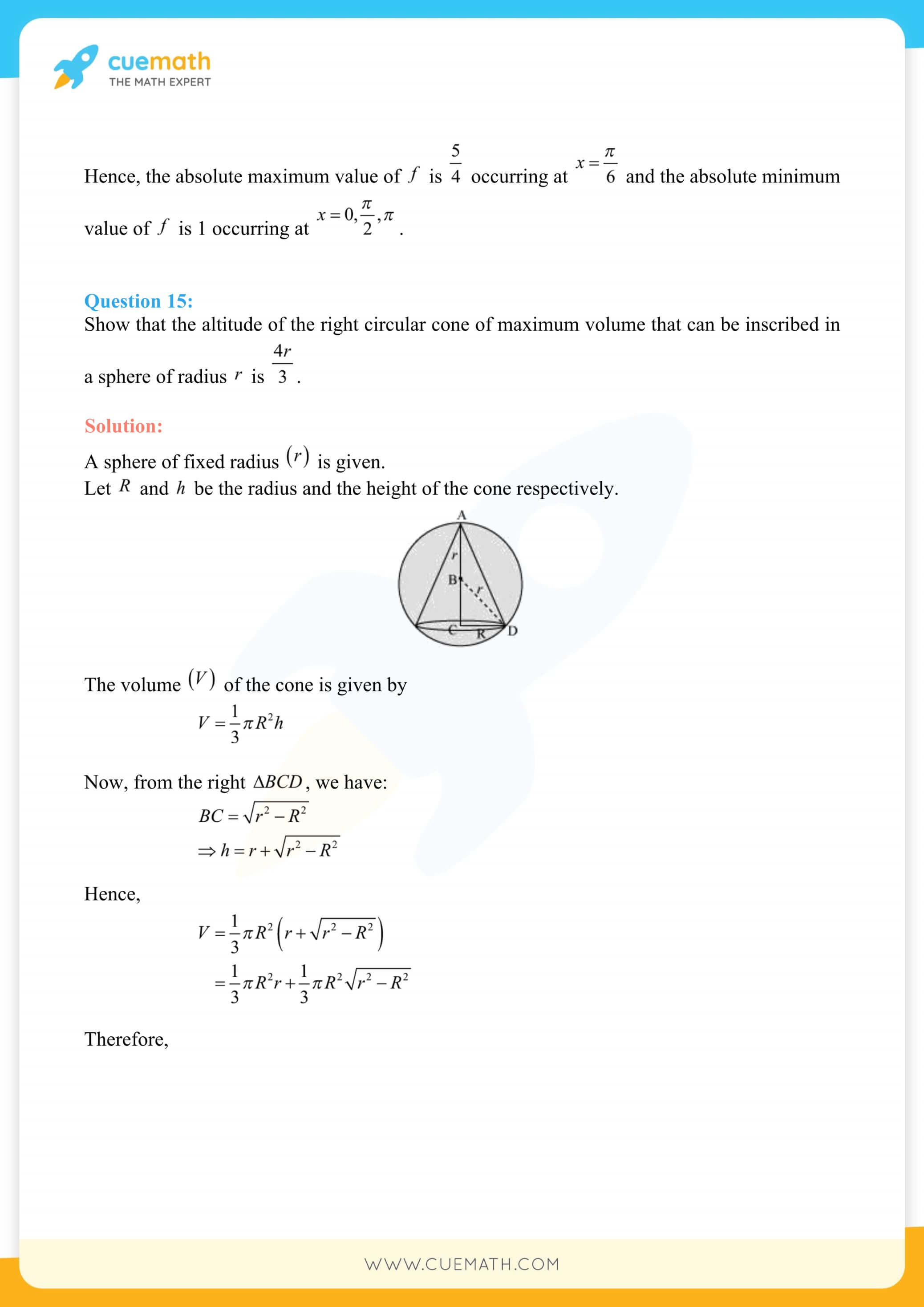 NCERT Solutions Class 12 Maths Chapter 6 Miscellaneous Exercise Exercise 6.6 153