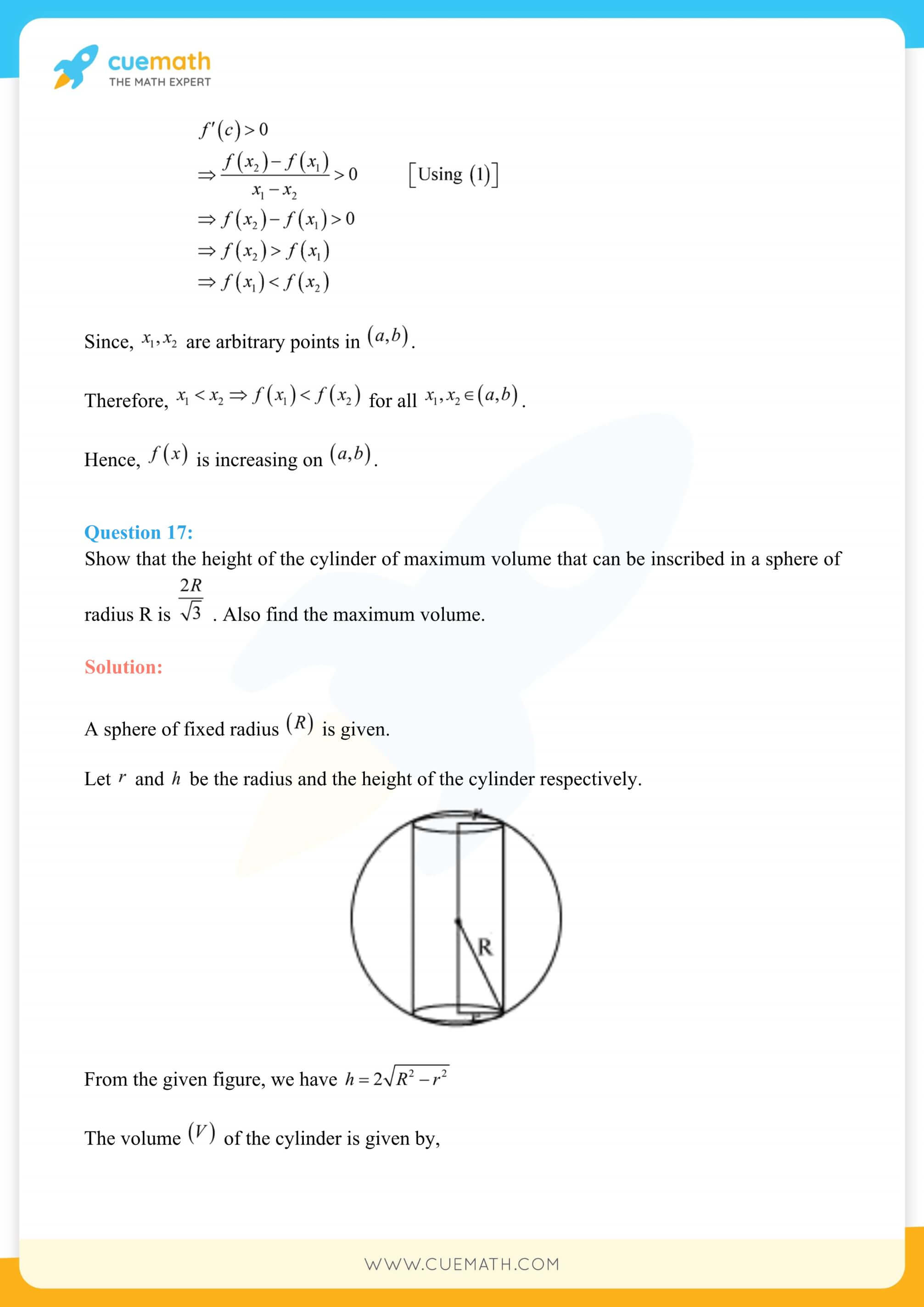 NCERT Solutions Class 12 Maths Chapter 6 Miscellaneous Exercise Exercise 6.6 156