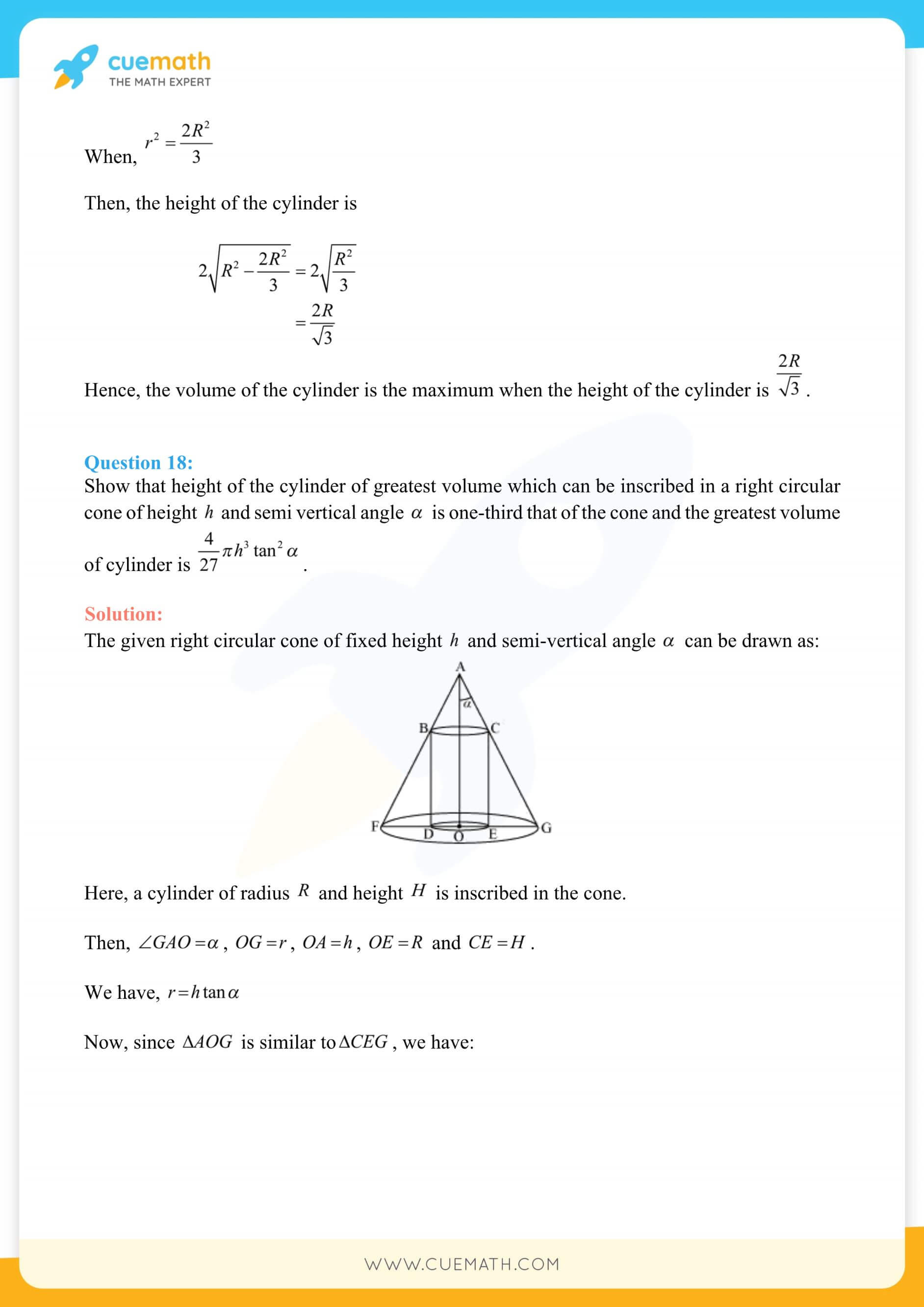 NCERT Solutions Class 12 Maths Chapter 6 Miscellaneous Exercise Exercise 6.6 158