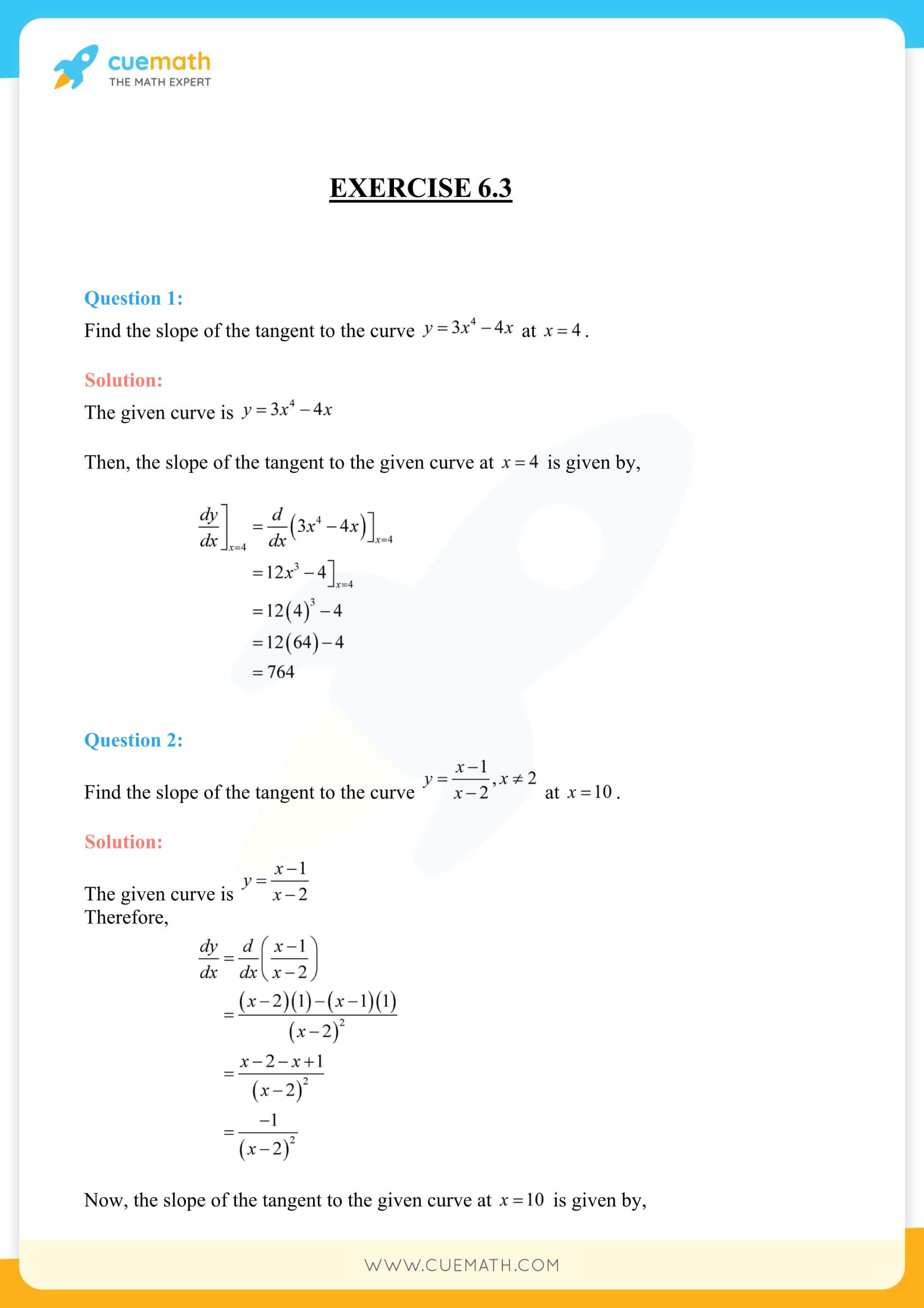 NCERT Solutions Class 12 Maths Chapter 6 Exercise 6.3 33