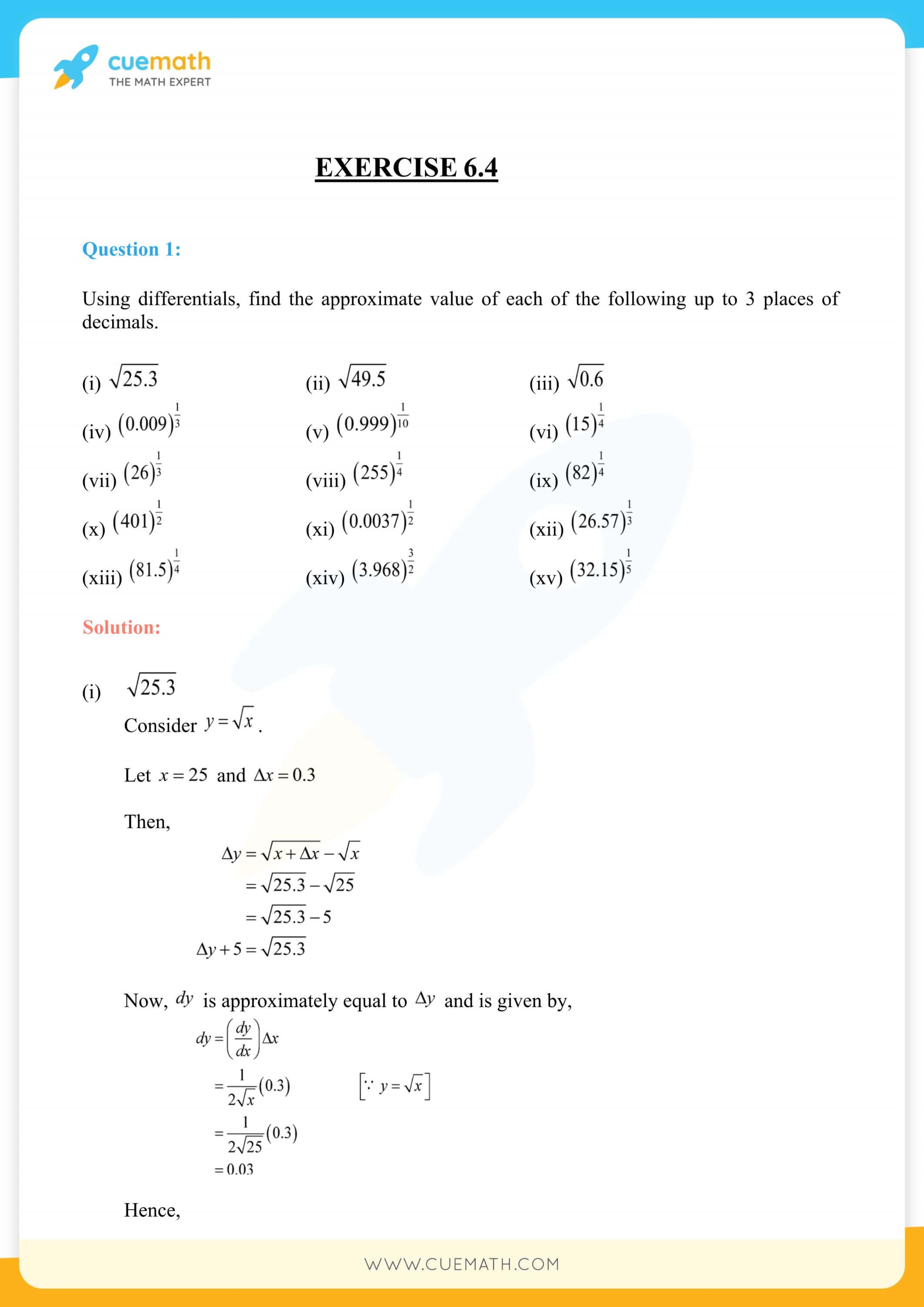 NCERT Solutions Class 12 Maths Chapter 6 Exercise 6.4 62