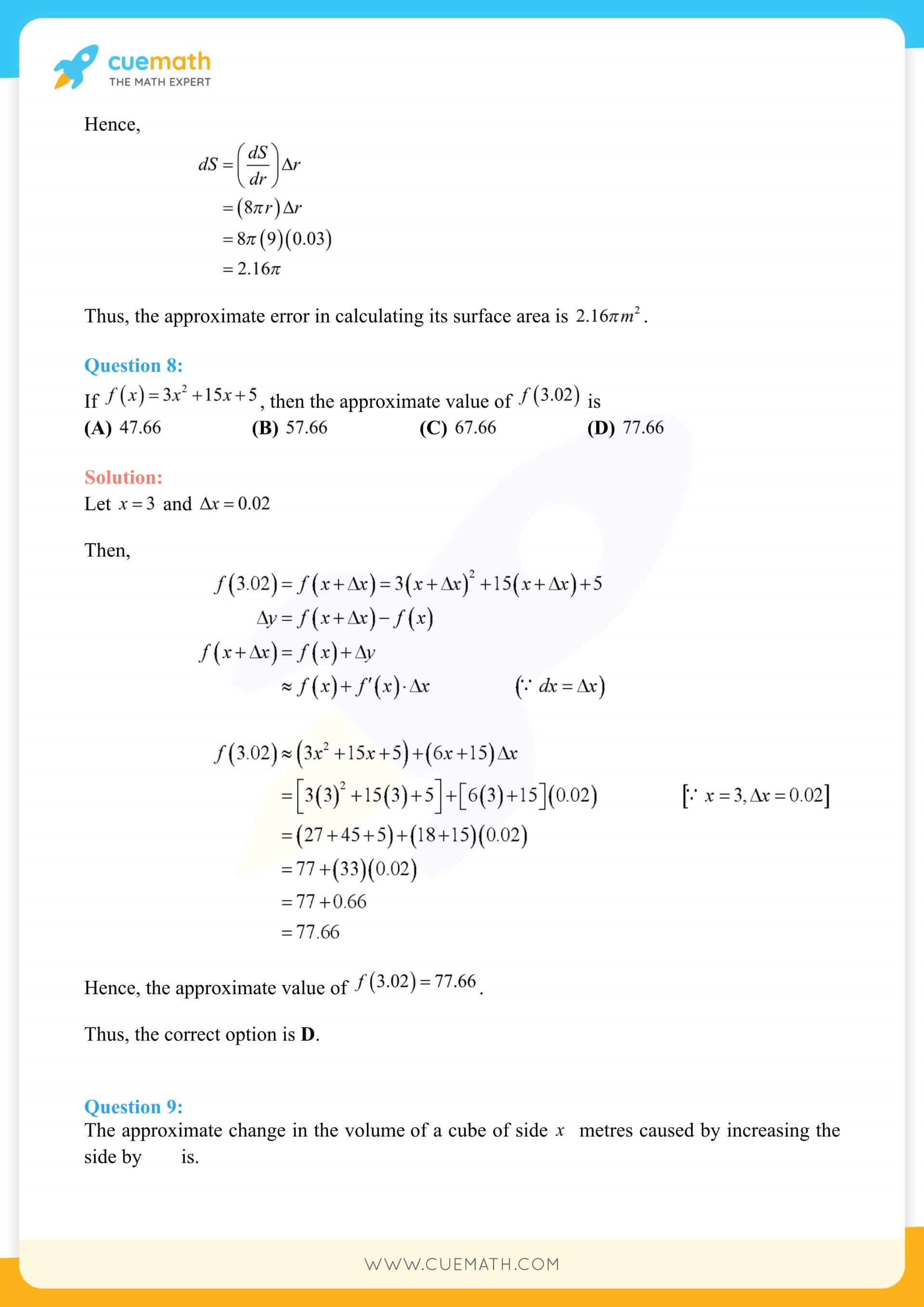 NCERT Solutions Class 12 Maths Chapter 6 Exercise 6.4 79