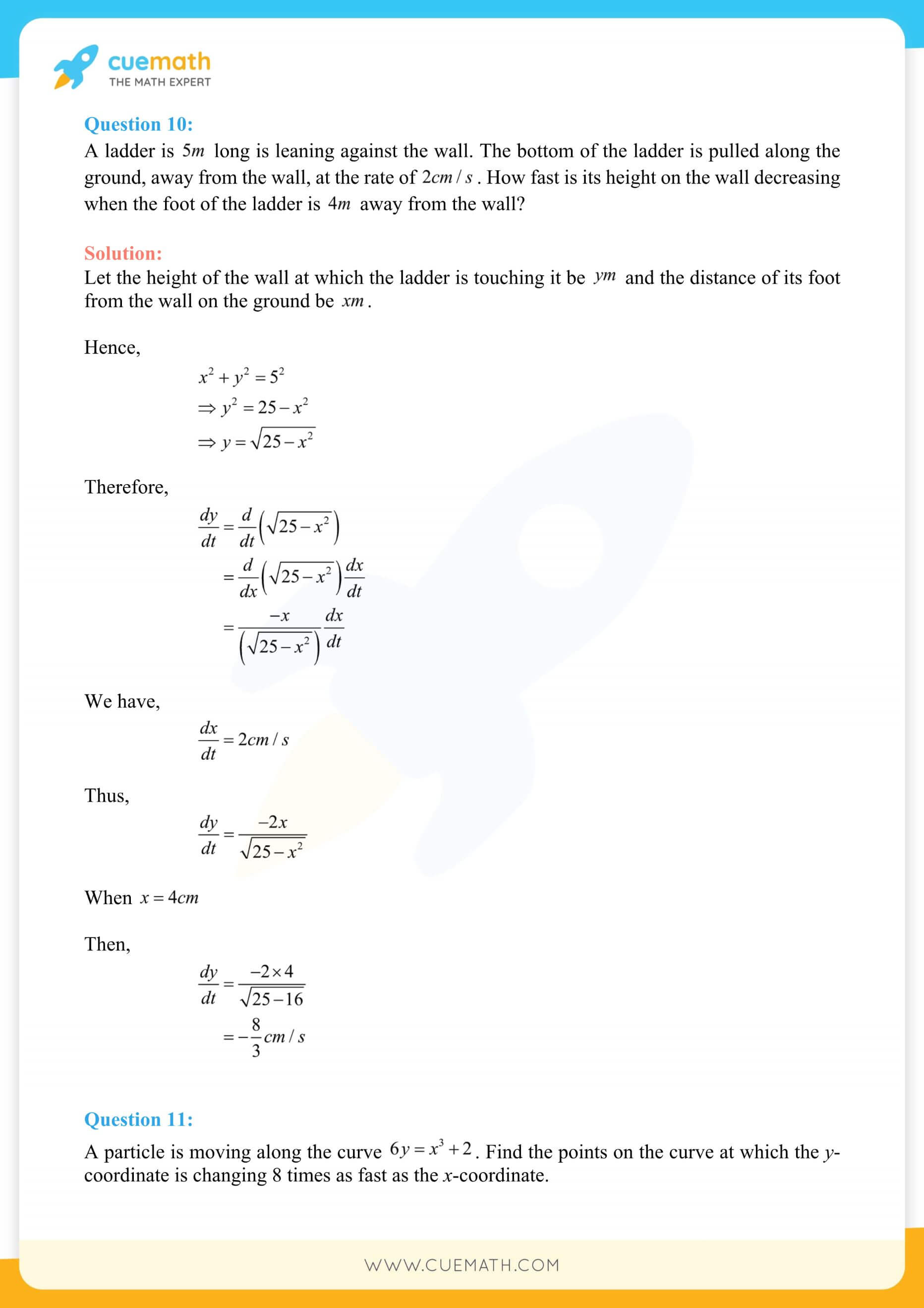 NCERT Solutions Class 12 Maths Chapter 6 Exercise 6.1 8