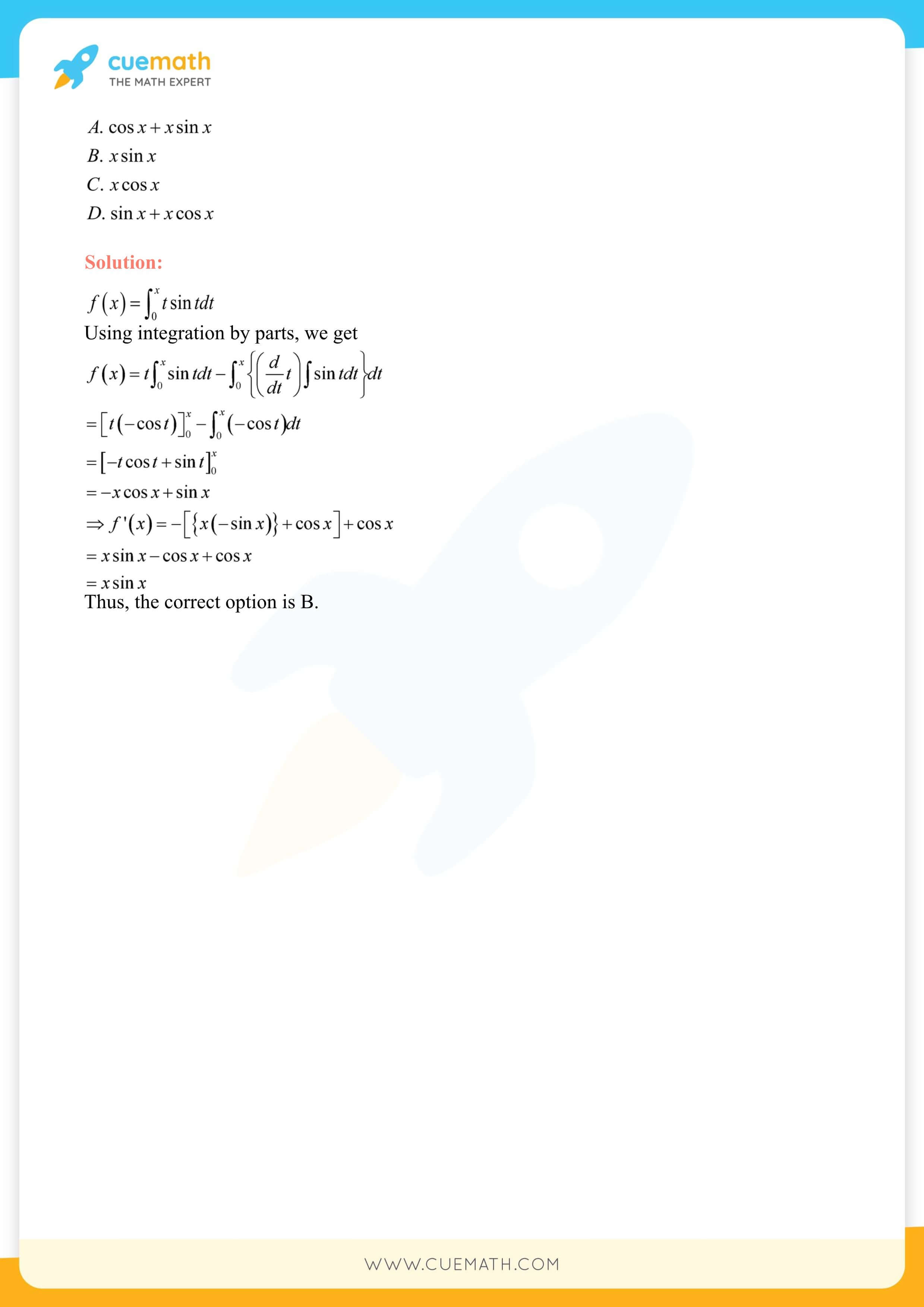 NCERT Solutions Class 12 Maths Chapter 7 Exercise 7.10 126